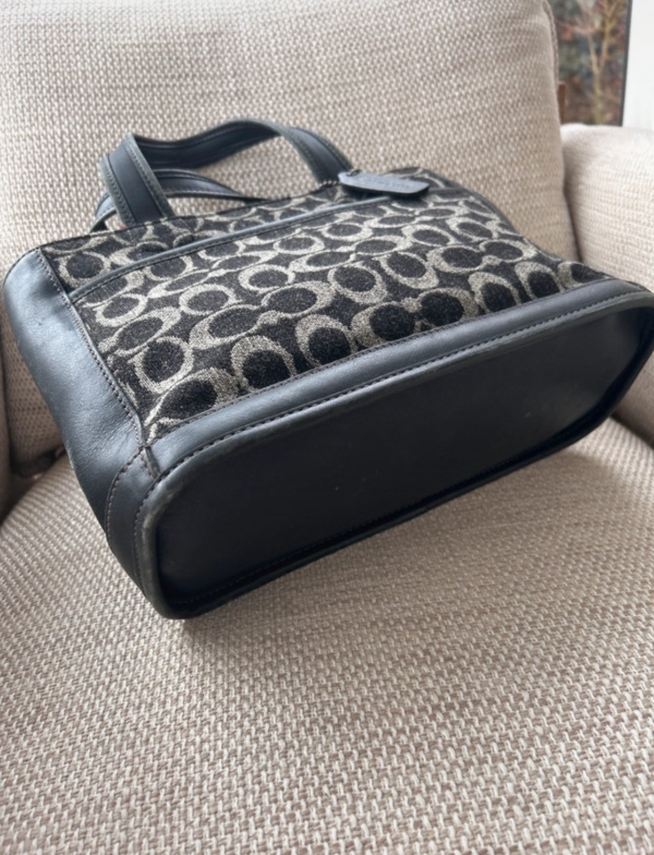 Vintage Coach wool tote bag