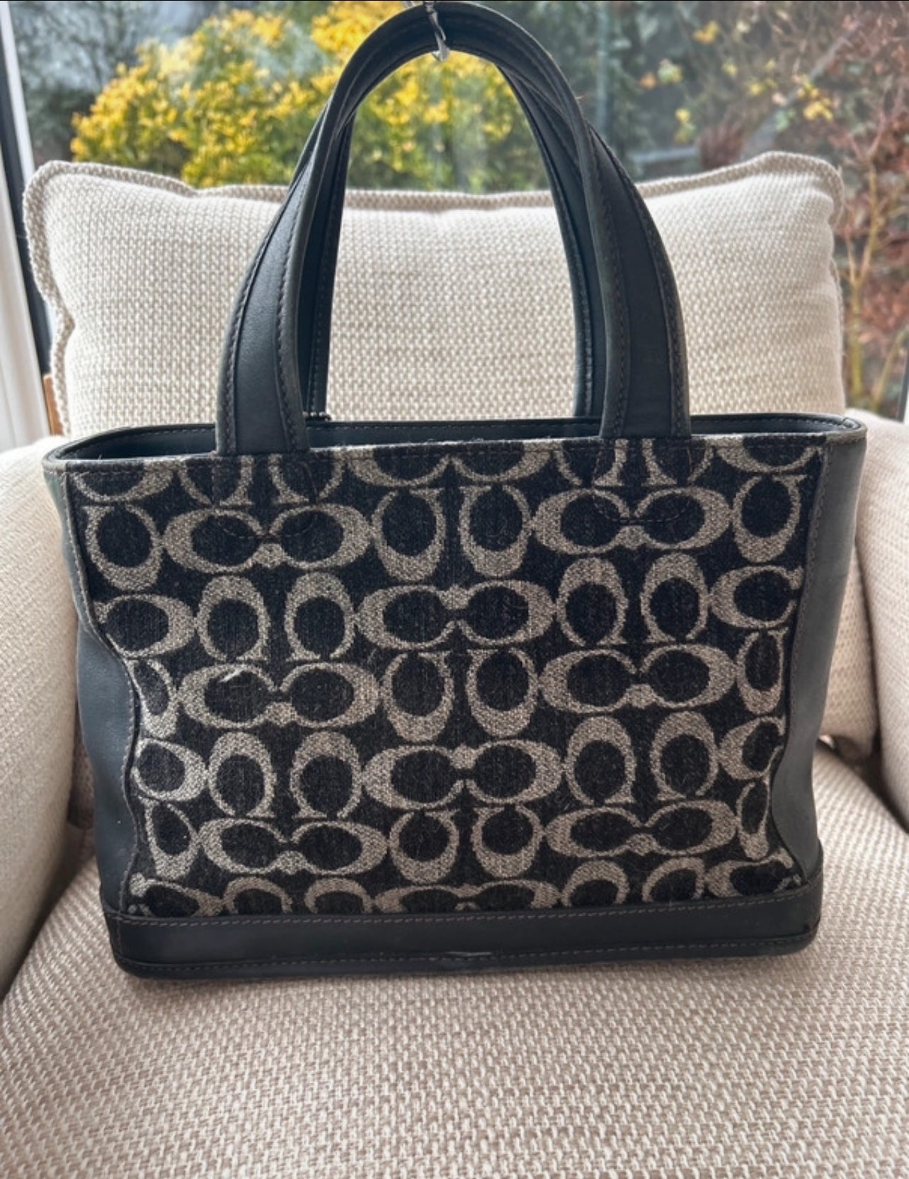 Vintage Coach wool tote bag