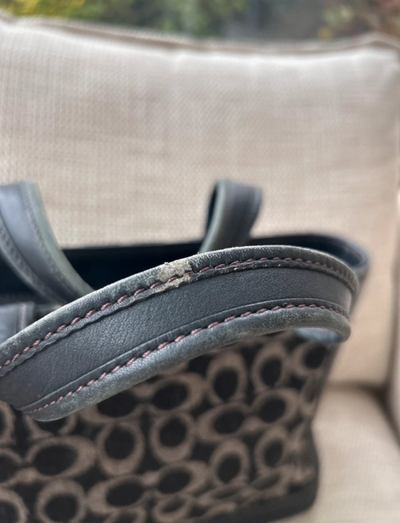 Vintage Coach wool tote bag