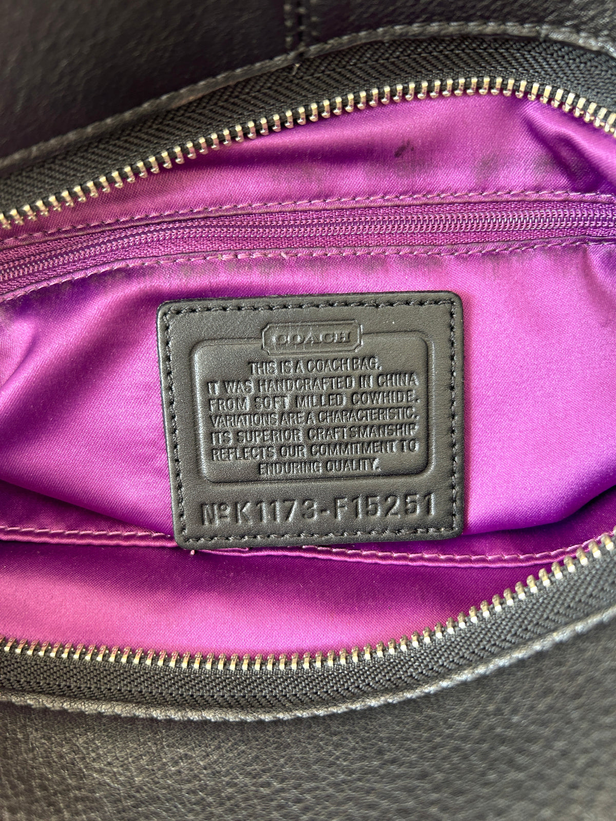 Vintage Coach black leather Carly shoulder bag