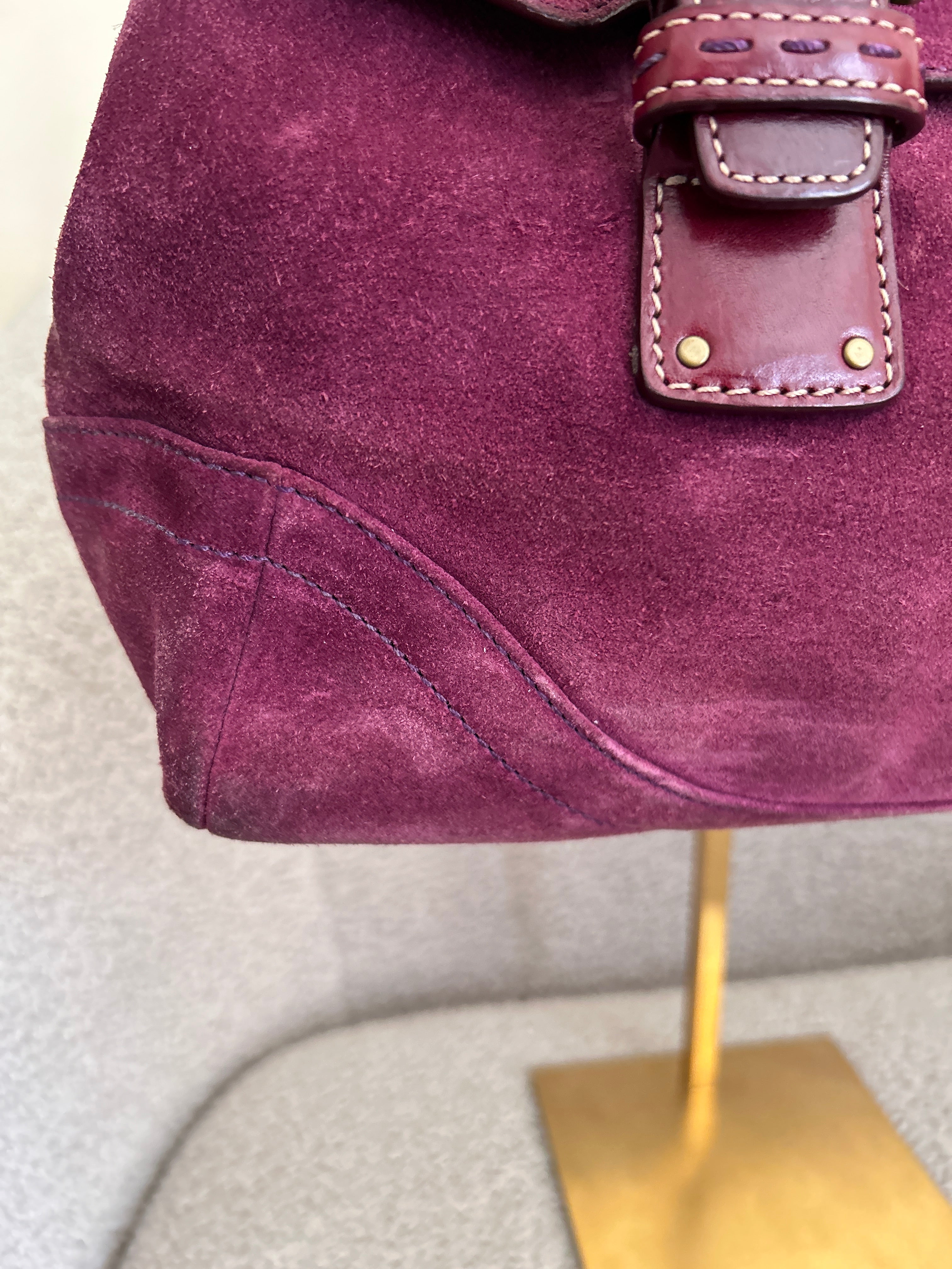 Vintage Coach suede shoulder bag