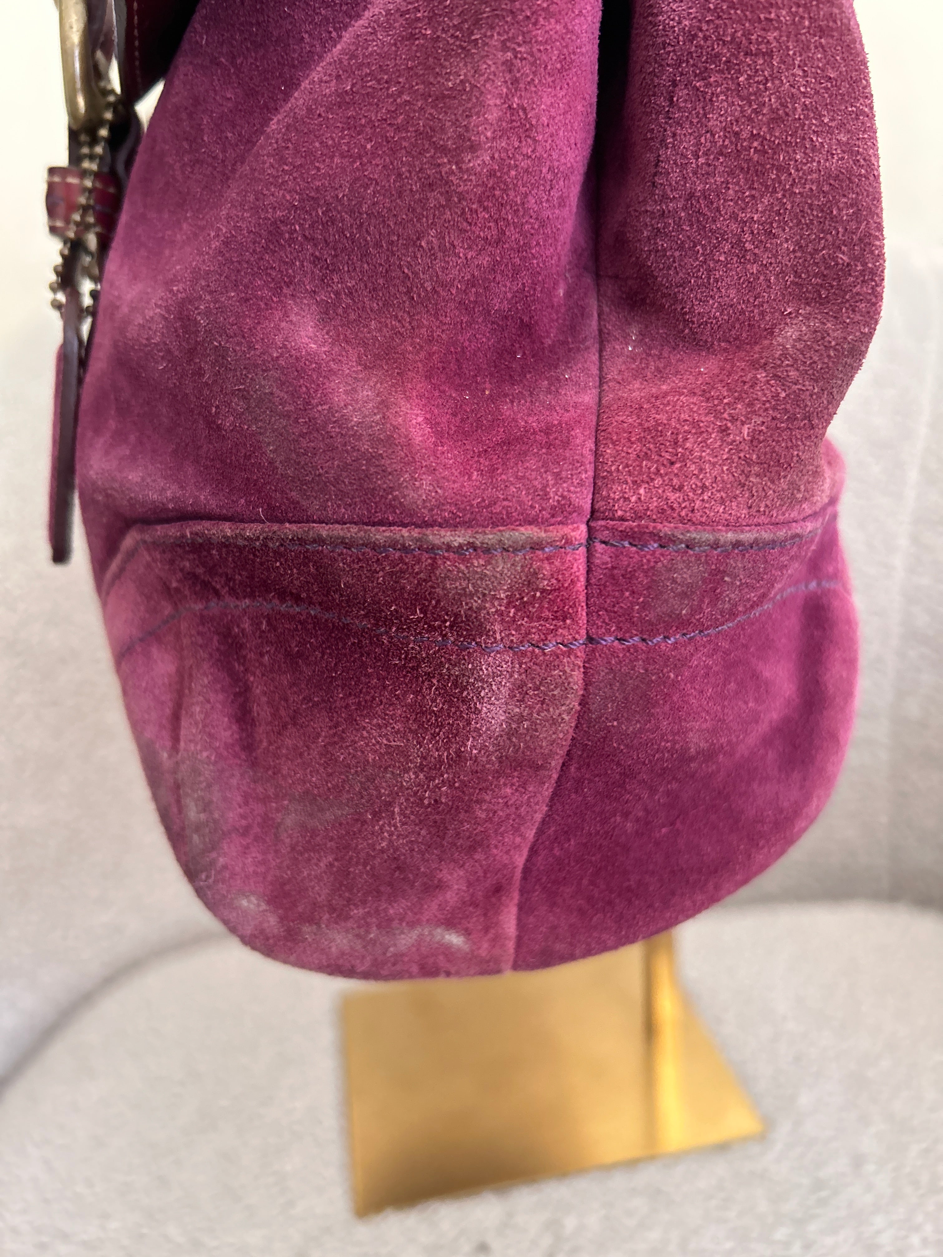 Vintage Coach suede shoulder bag