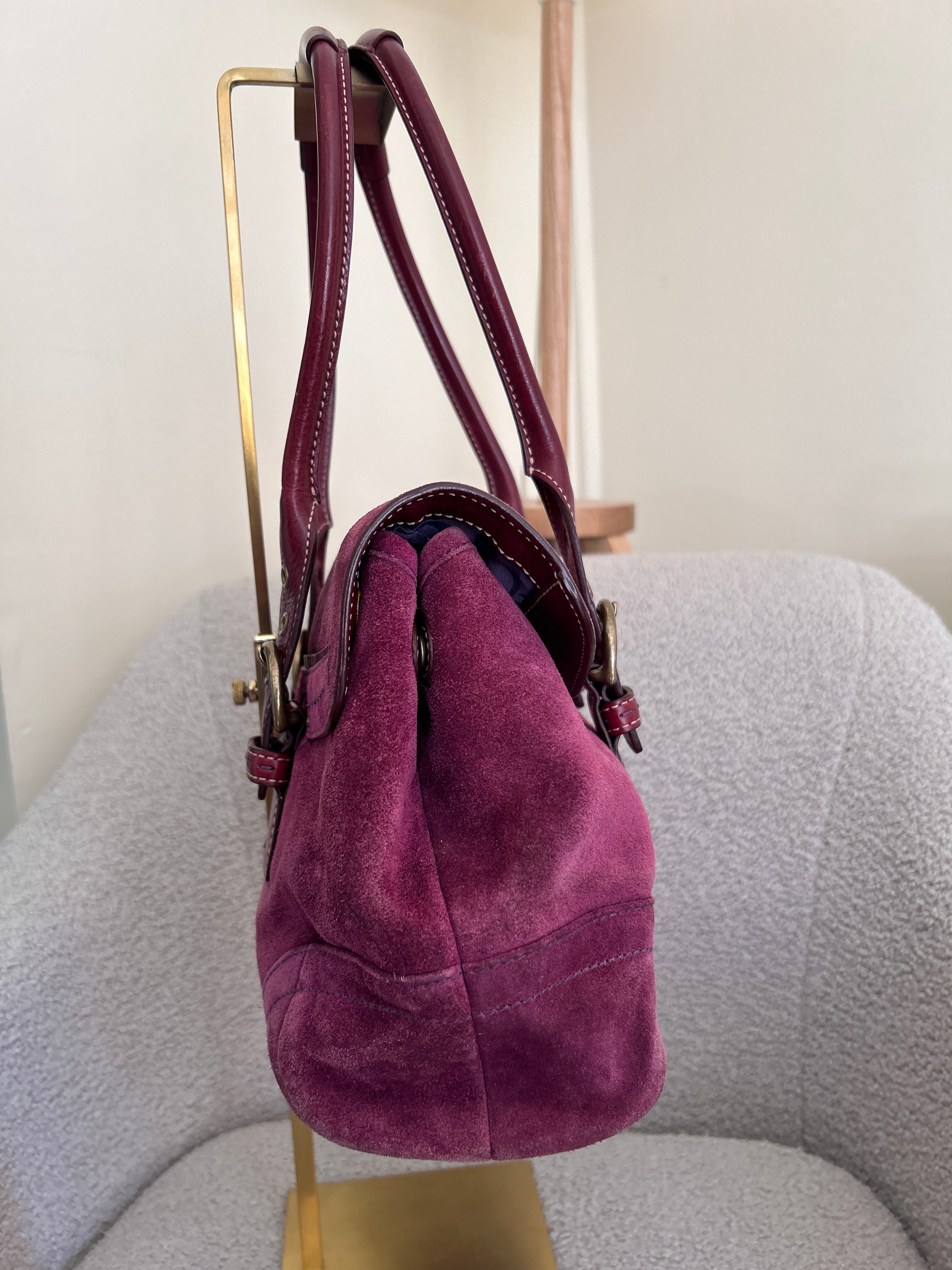 Vintage Coach suede shoulder bag