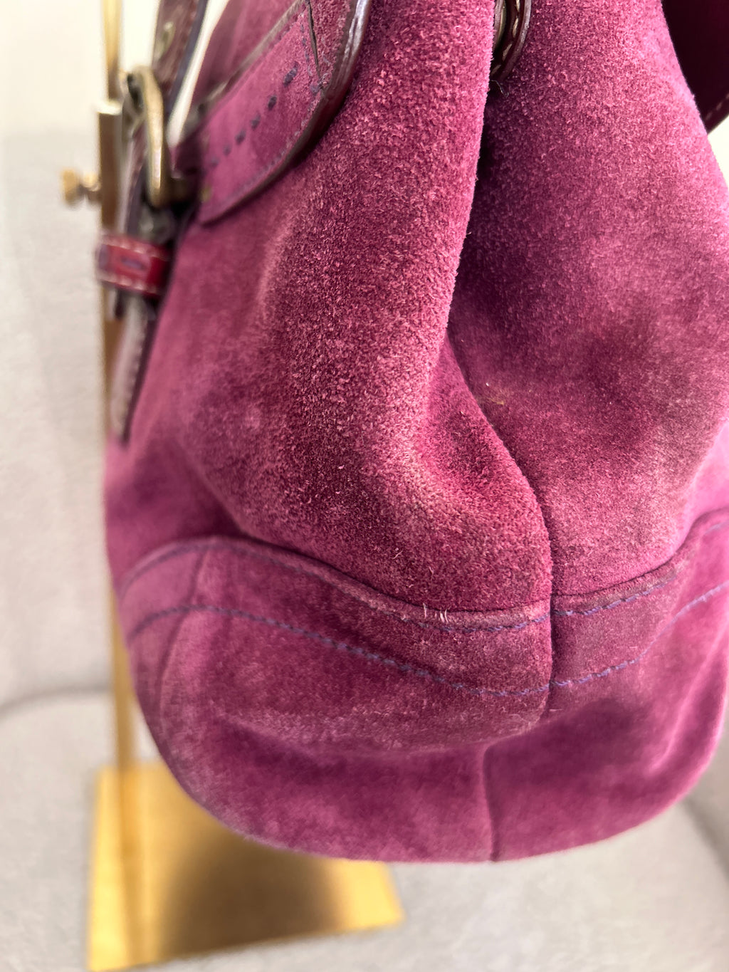 Vintage Coach suede shoulder bag