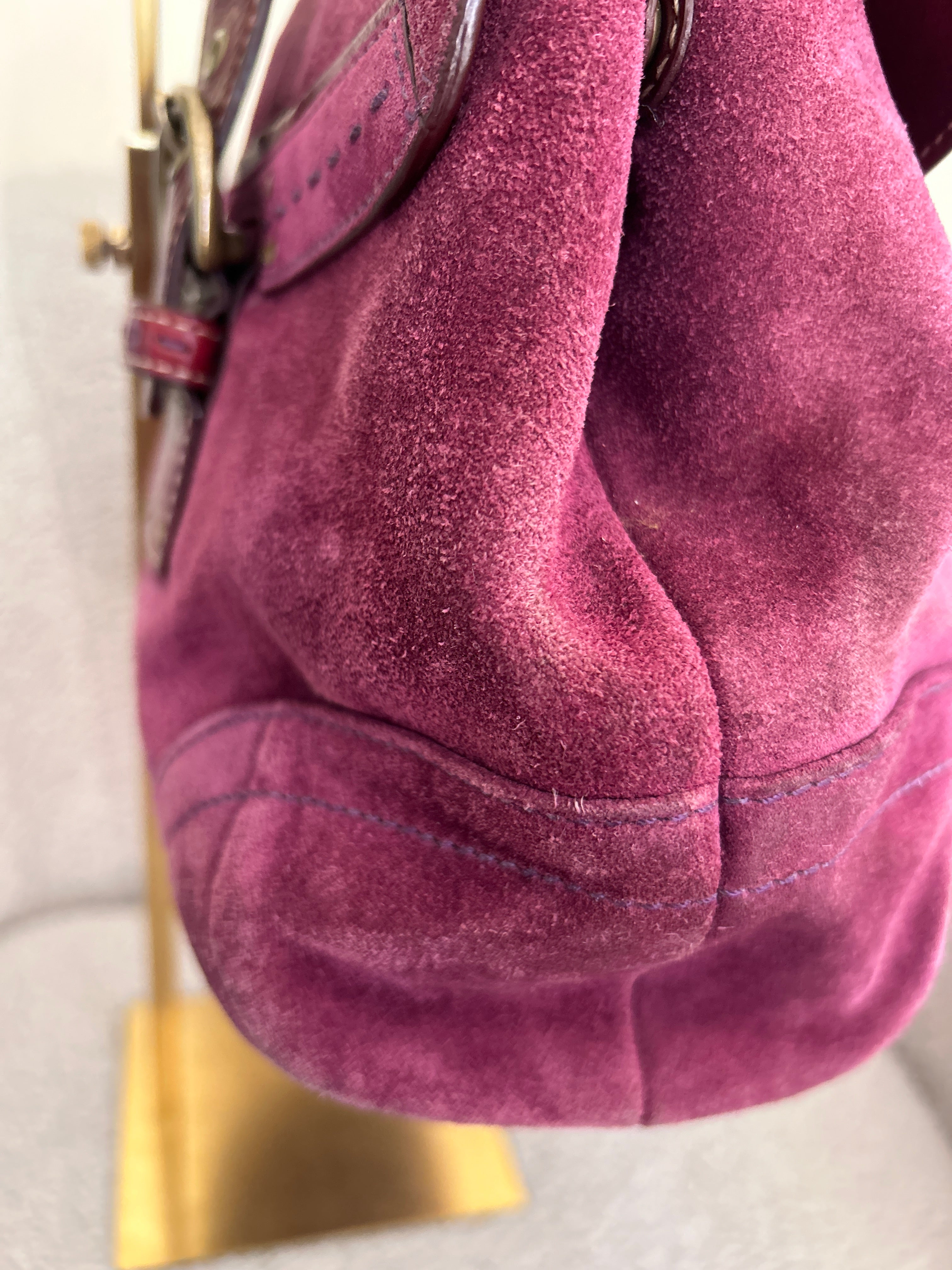 Vintage Coach suede shoulder bag