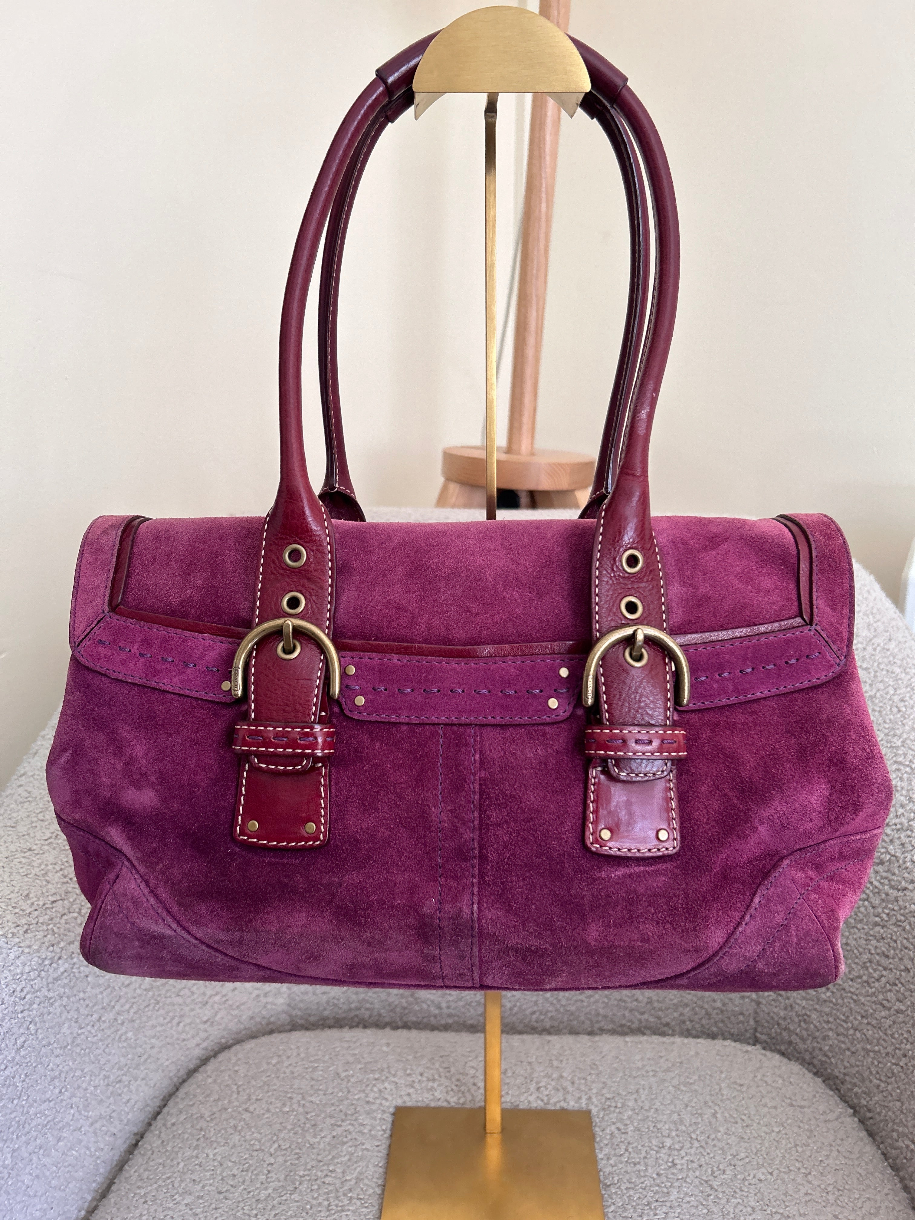 Vintage Coach suede shoulder bag