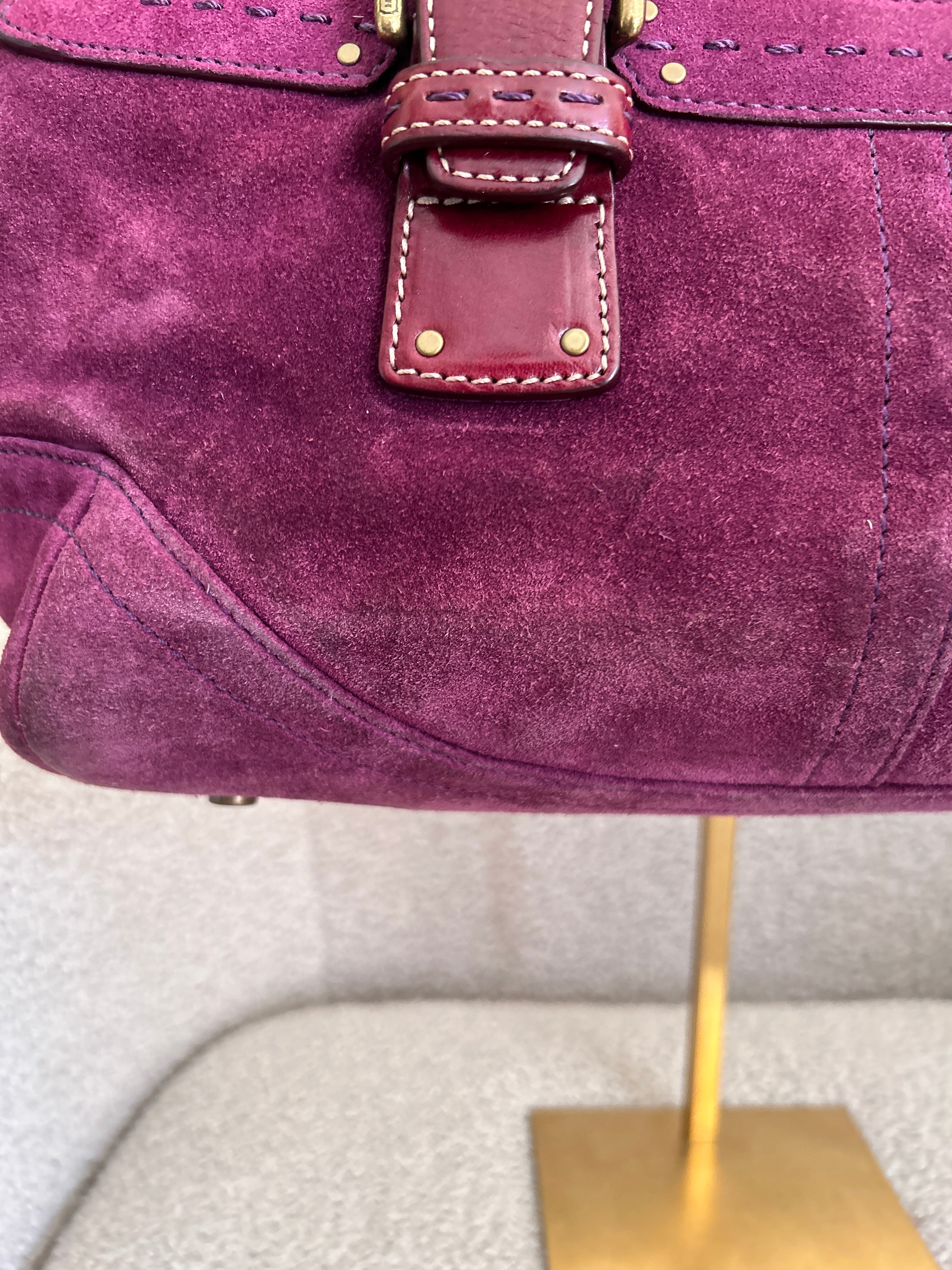 Vintage Coach suede shoulder bag