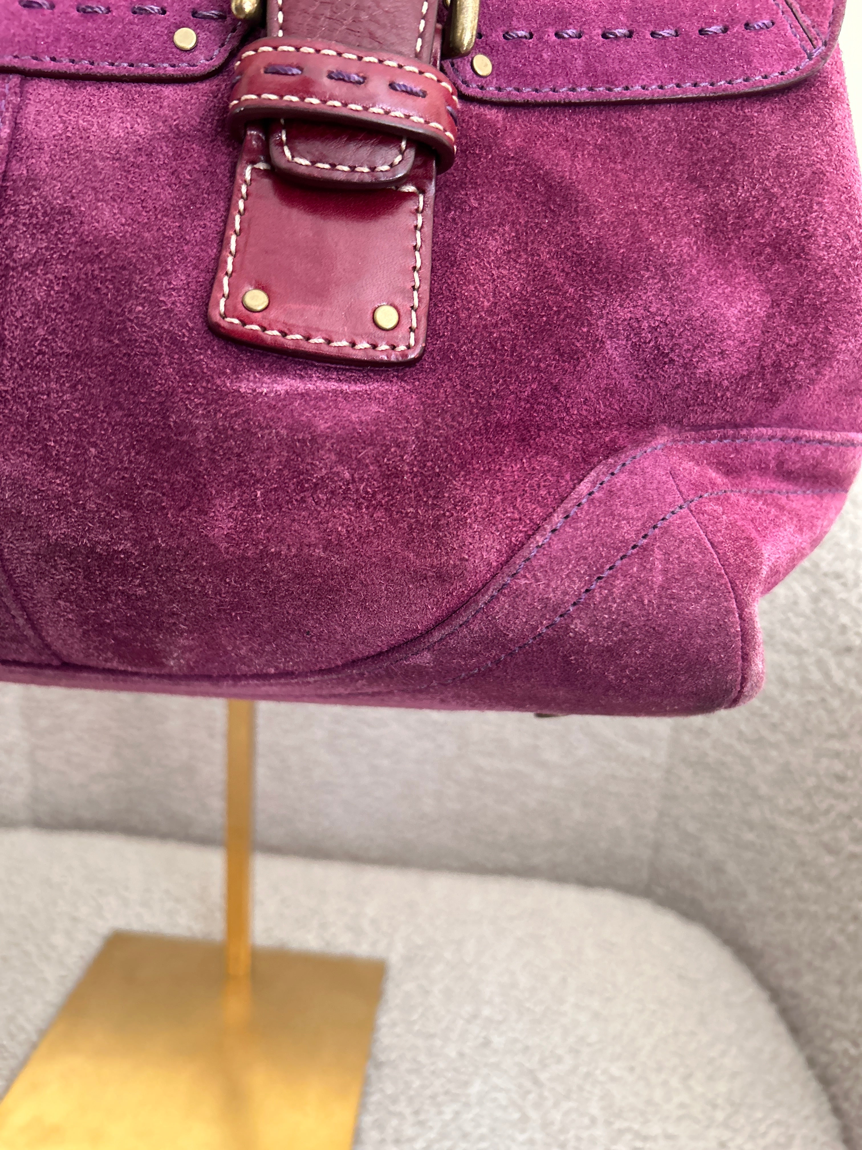 Vintage Coach suede shoulder bag