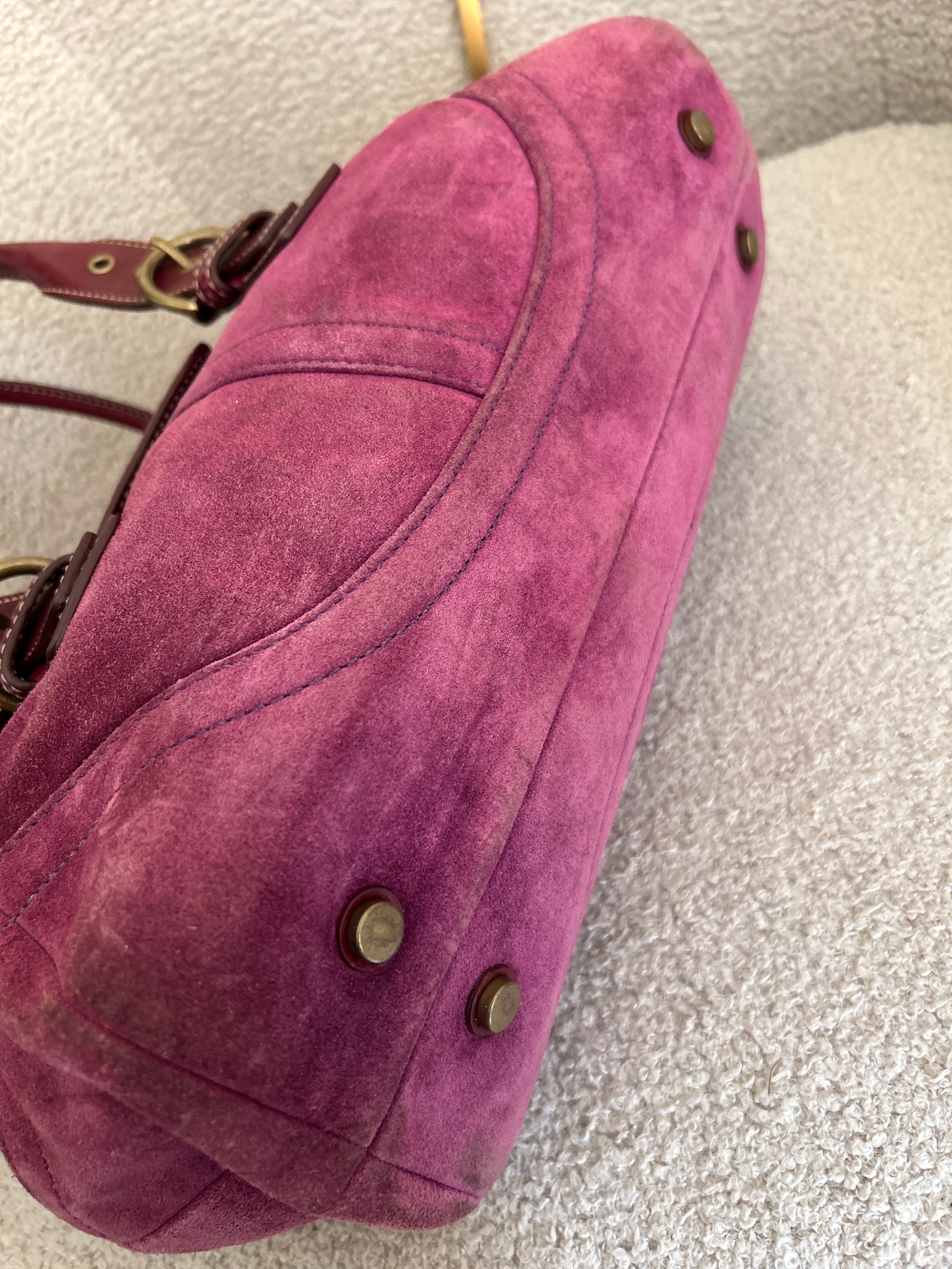 Vintage Coach suede shoulder bag