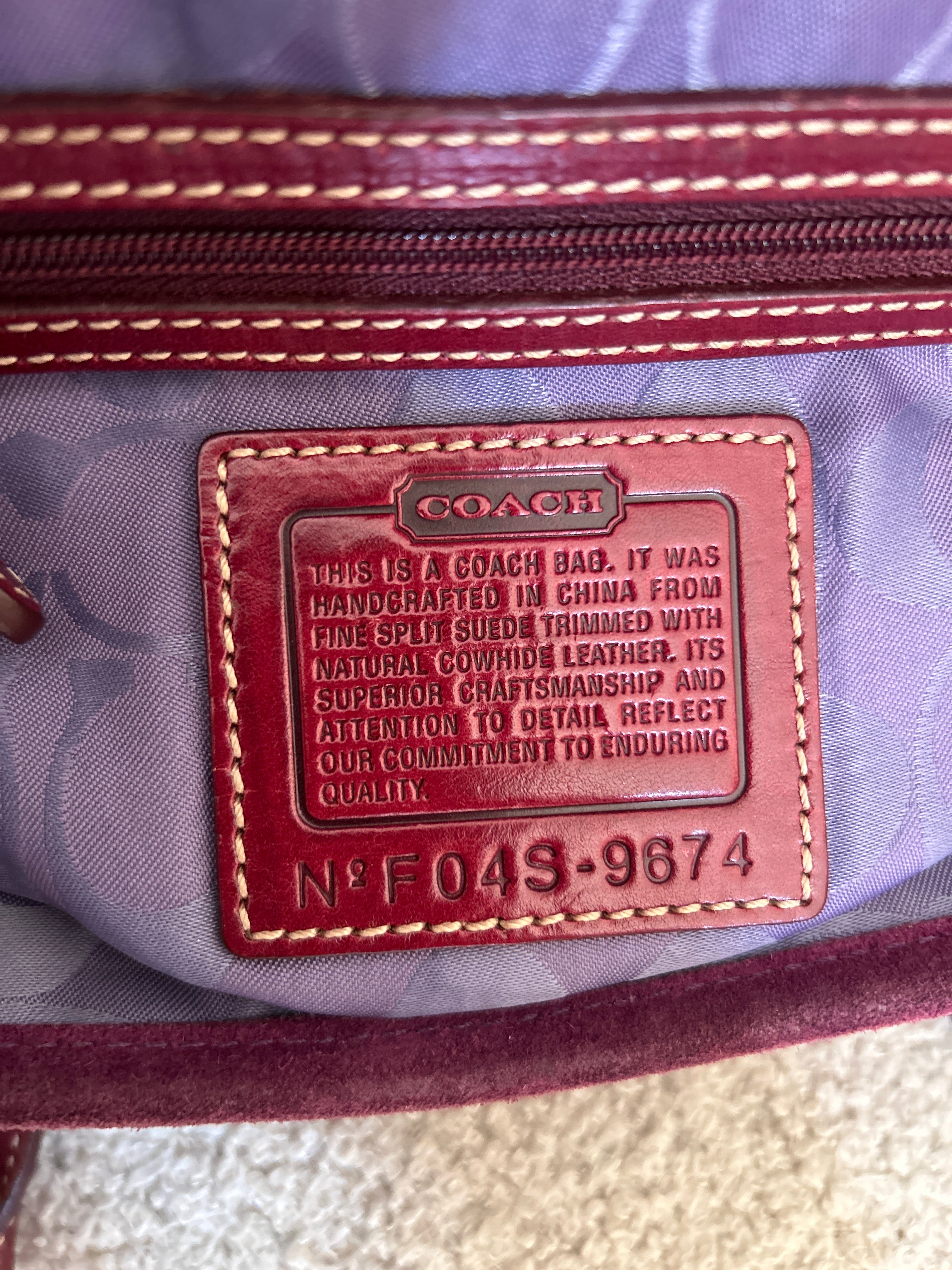 Vintage Coach suede shoulder bag