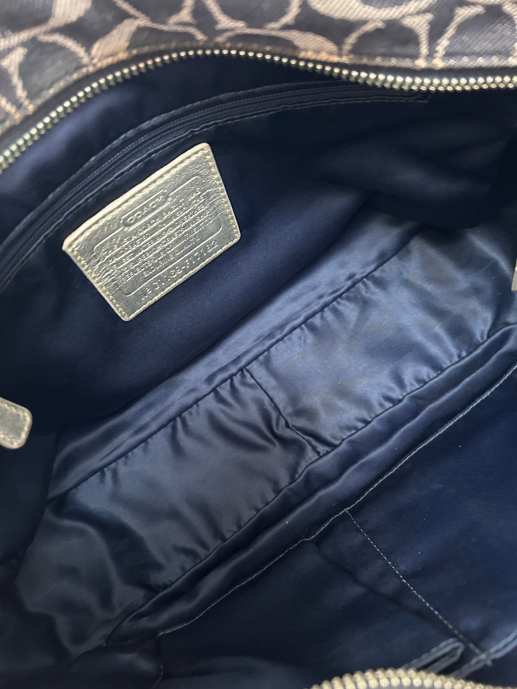 Vintage Coach denim tote shoulder bag