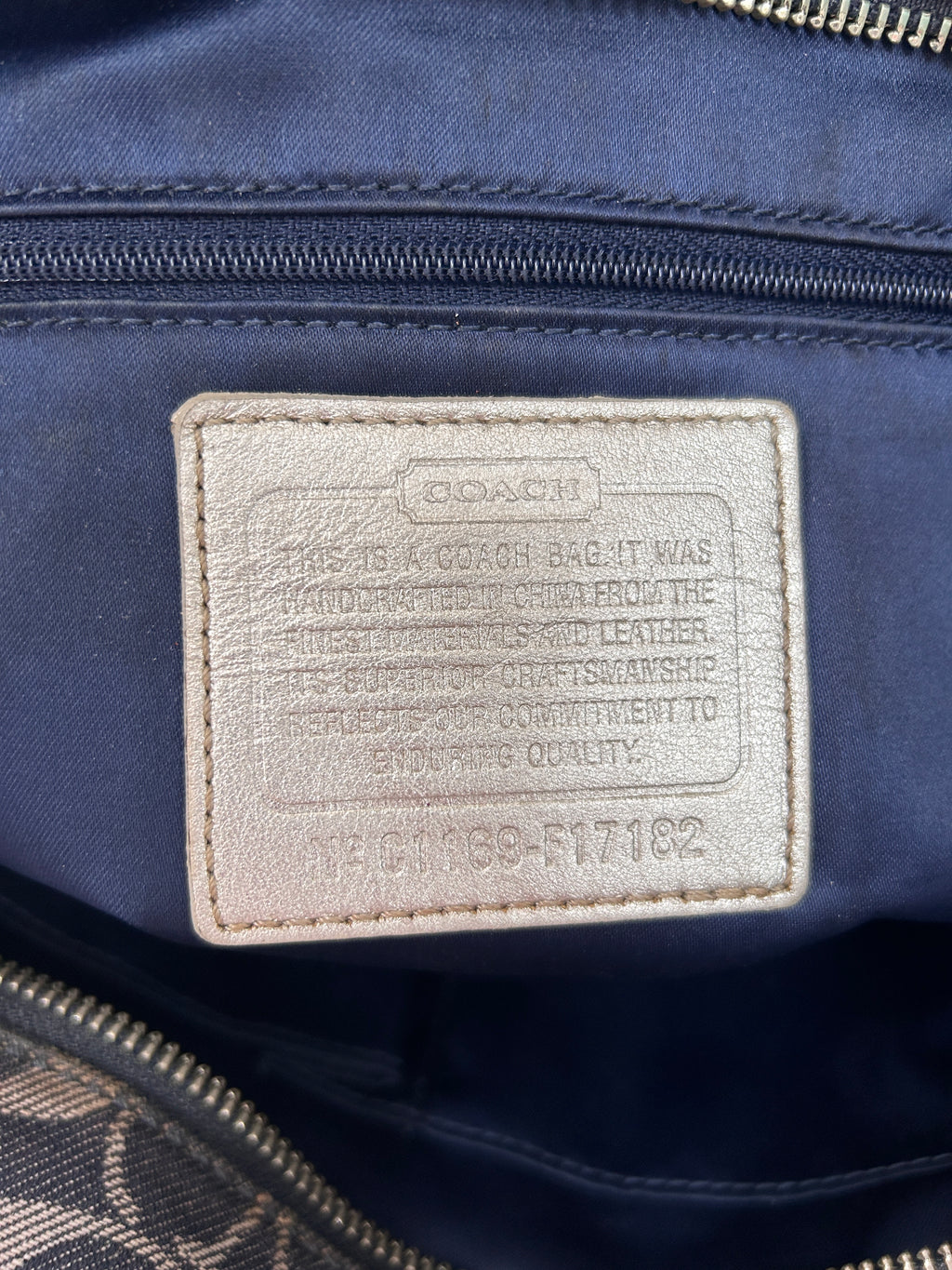 Vintage Coach denim tote shoulder bag