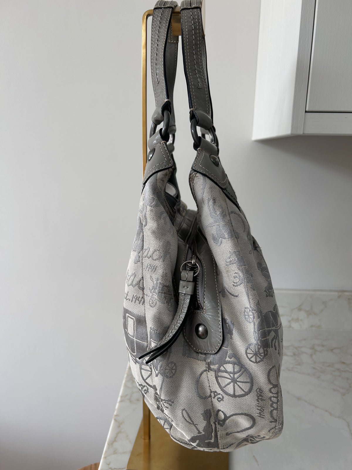 Vintage Coach Soho hobo grey shoulder bag