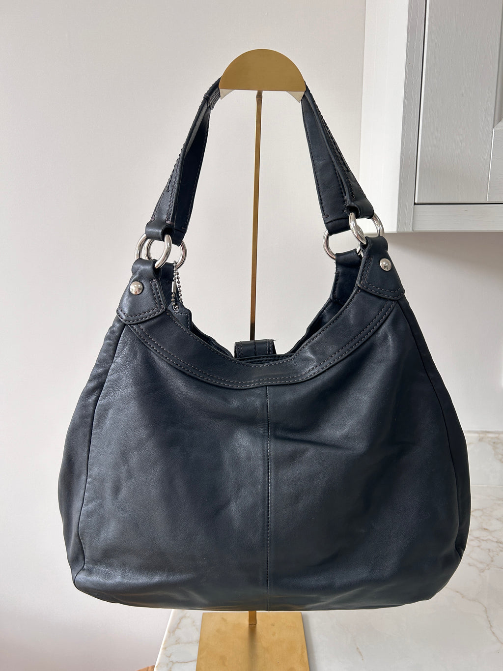 Vintage Coach Soho hobo black leather shoulder bag