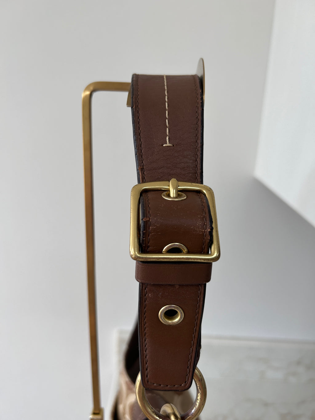 Vintage Coach clip optic monogram shoulder bag