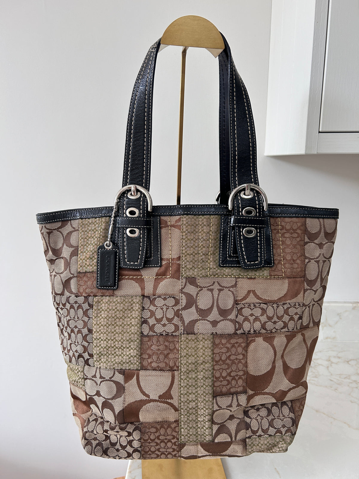 Vintage Coach patchwork shoulder bag