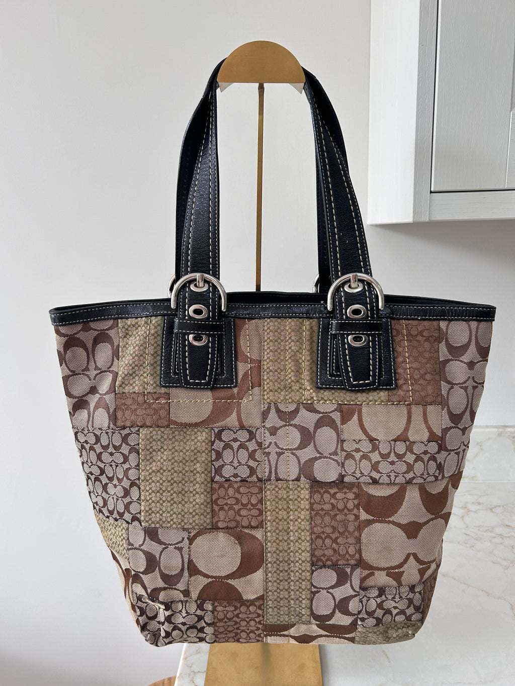 Vintage Coach patchwork shoulder bag