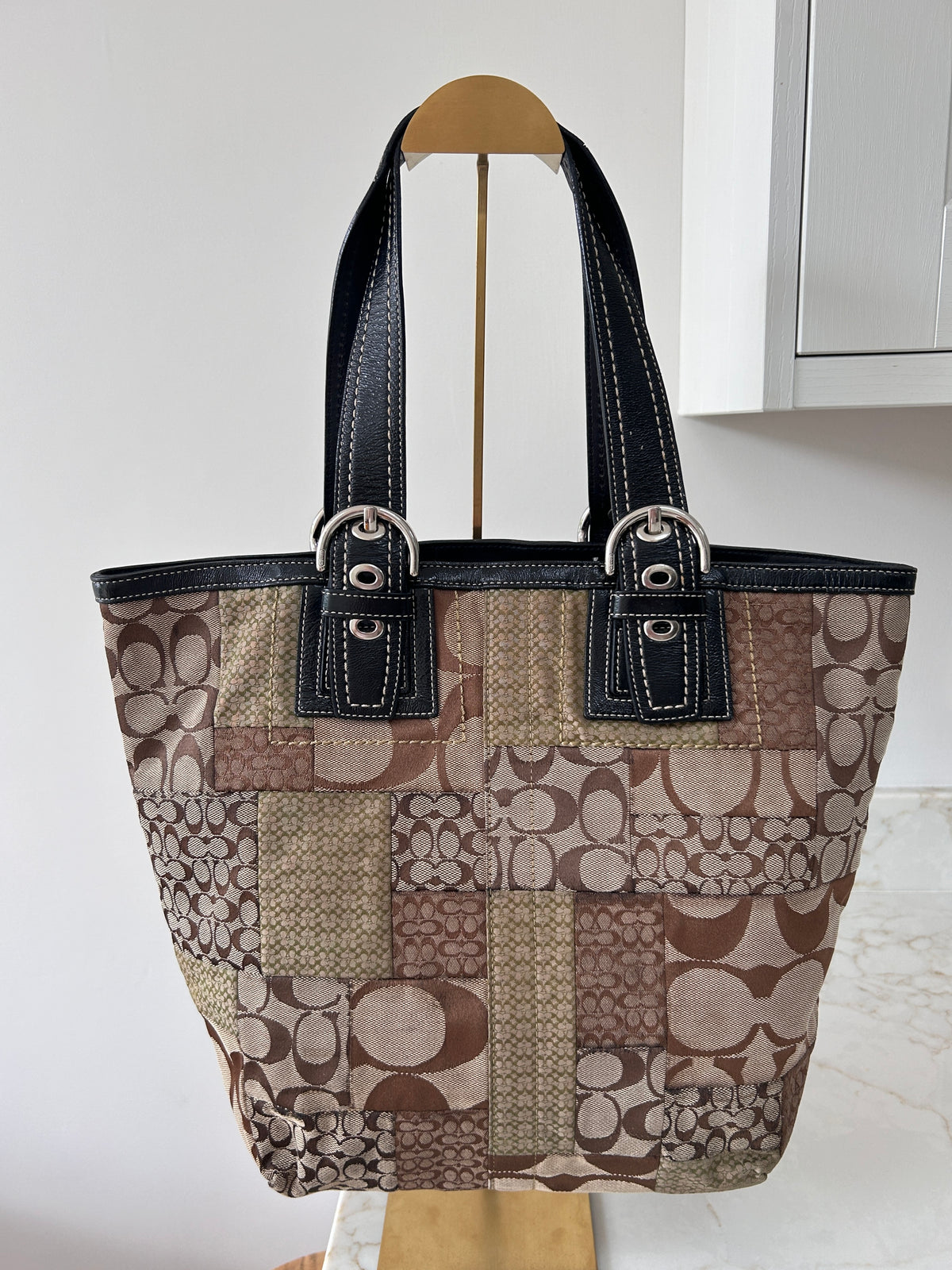Vintage Coach patchwork shoulder bag