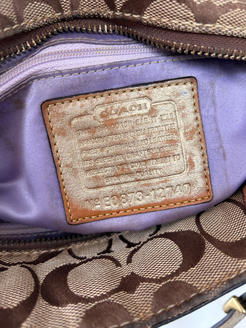 Vintage Coach gold patchwork tote shoulder bag