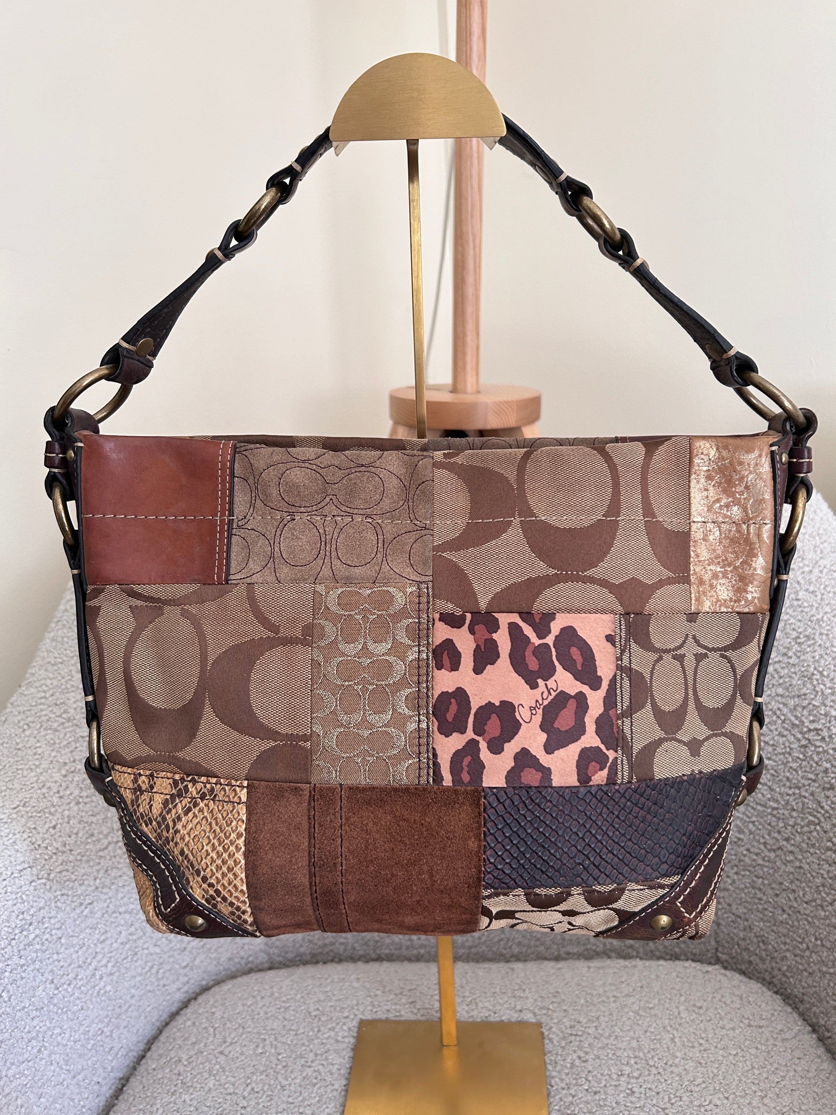 Vintage Coach patchwork shoulder bag