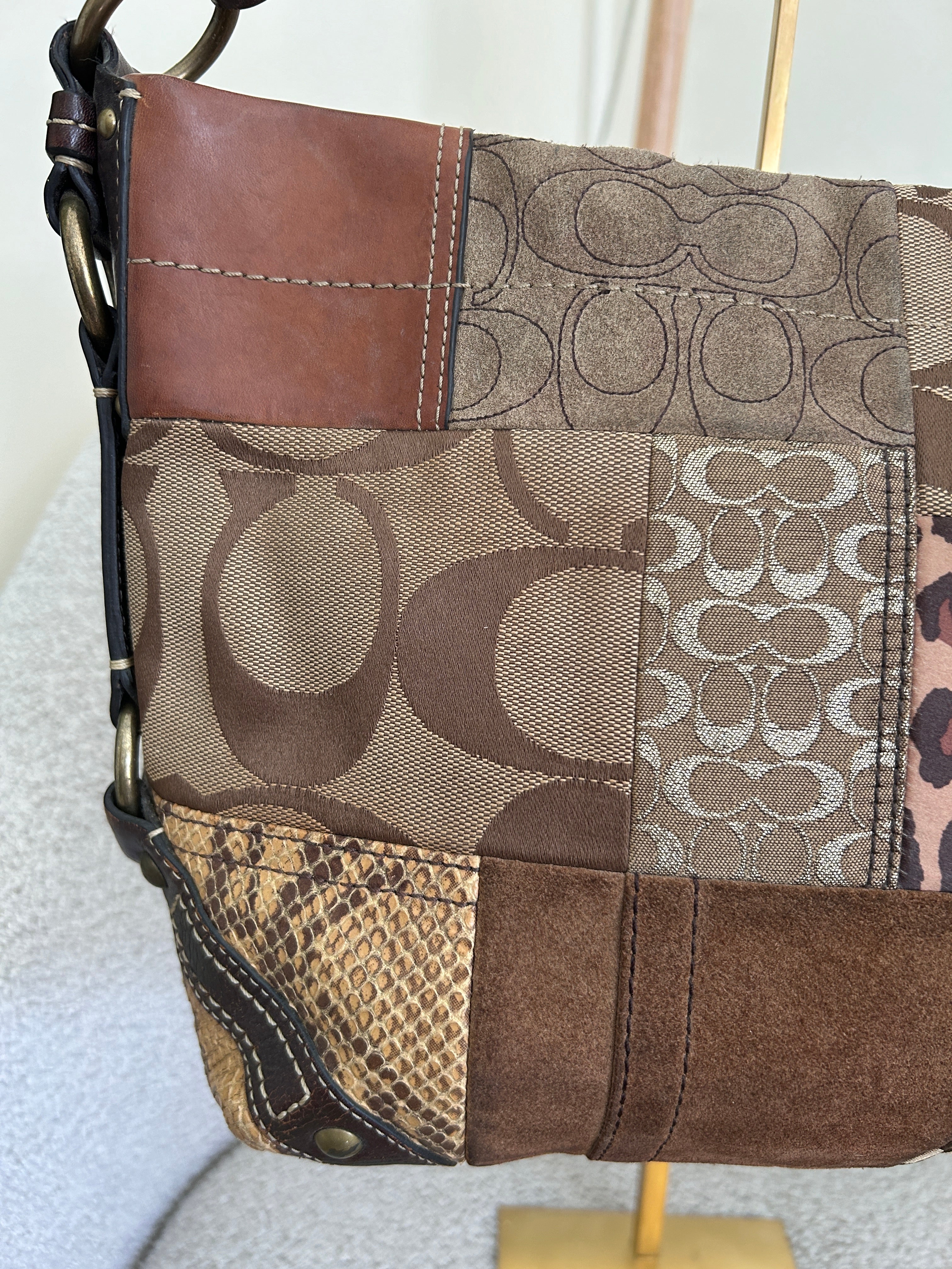 Vintage Coach patchwork shoulder bag