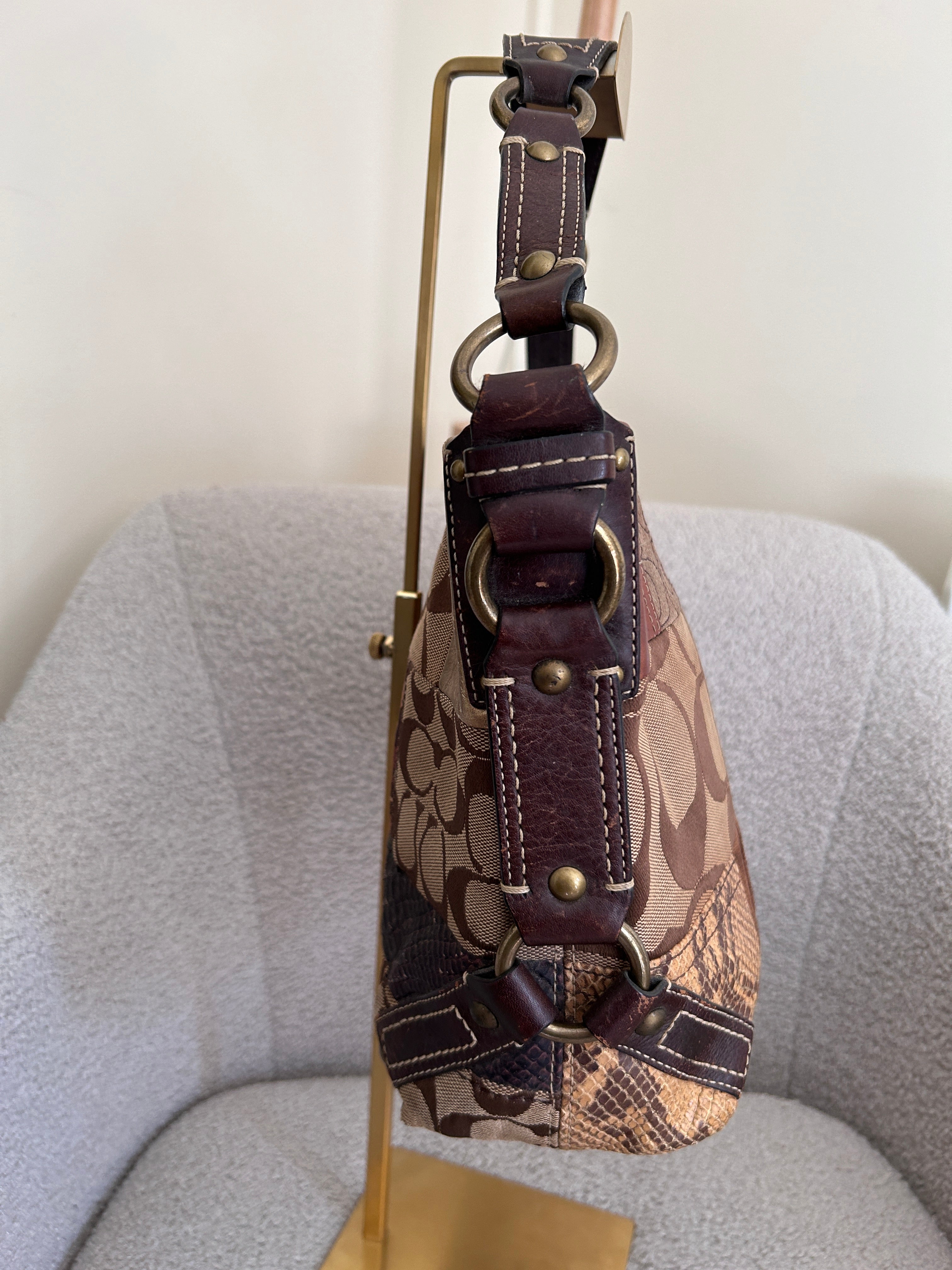 Vintage Coach patchwork shoulder bag