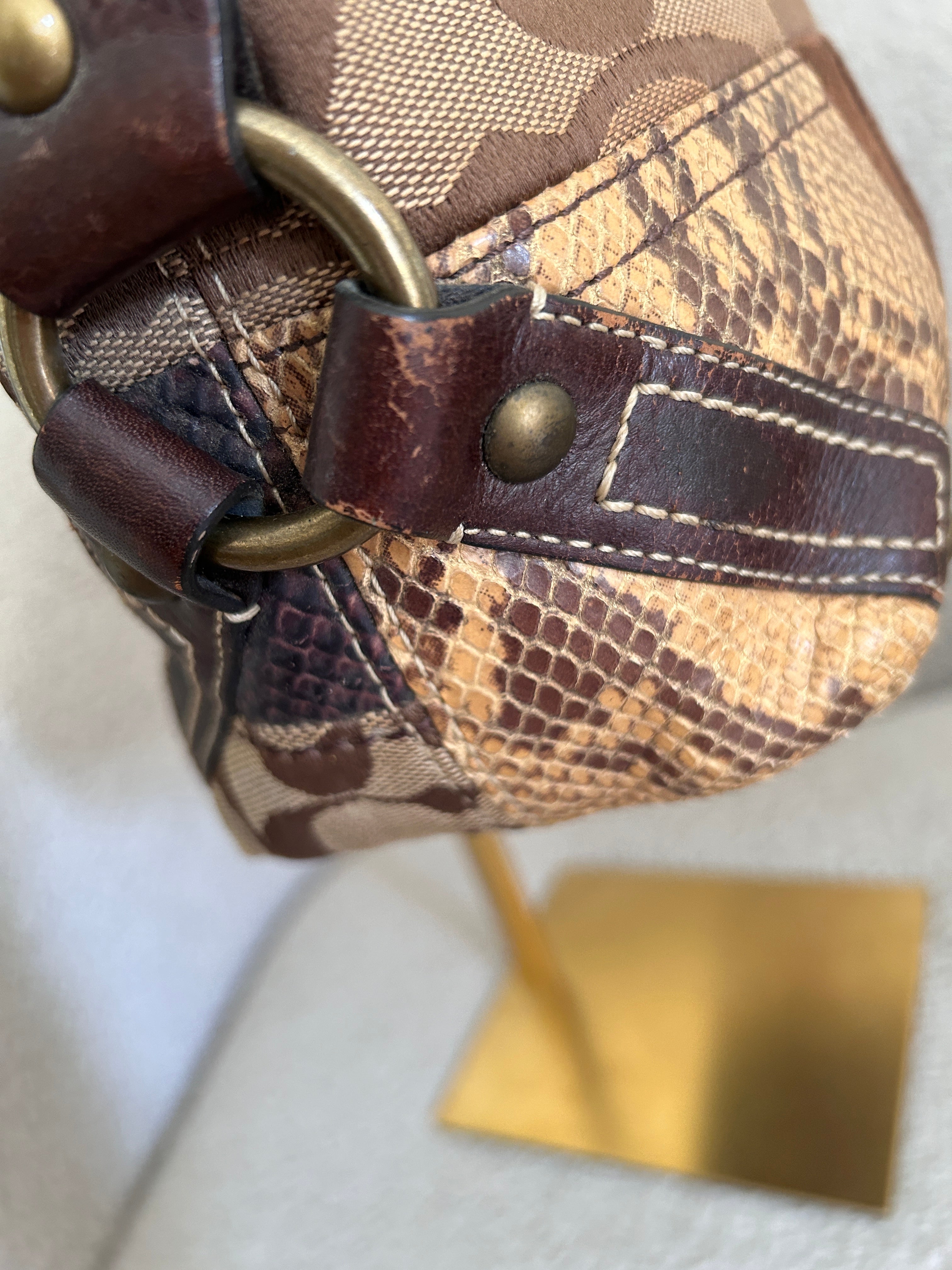 Vintage Coach patchwork shoulder bag