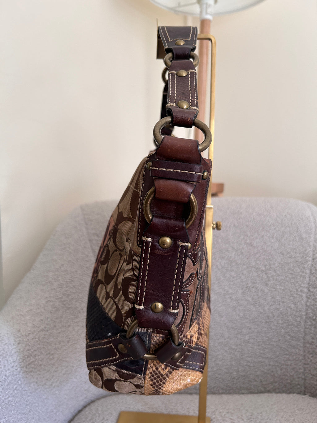 Vintage Coach patchwork shoulder bag