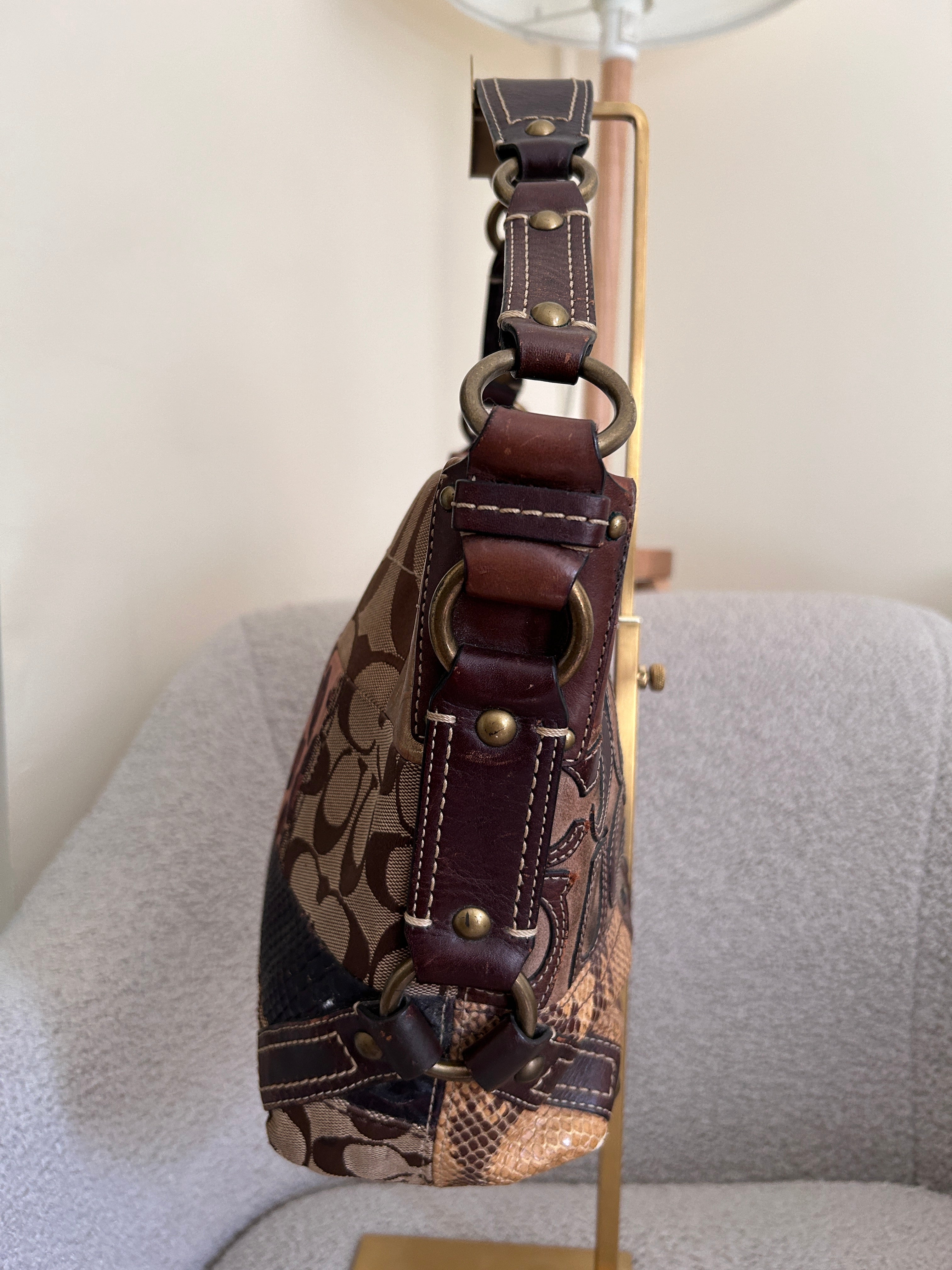 Vintage Coach patchwork shoulder bag