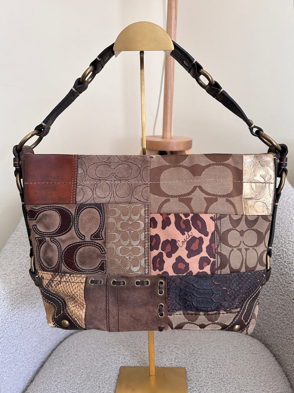 Vintage Coach patchwork shoulder bag