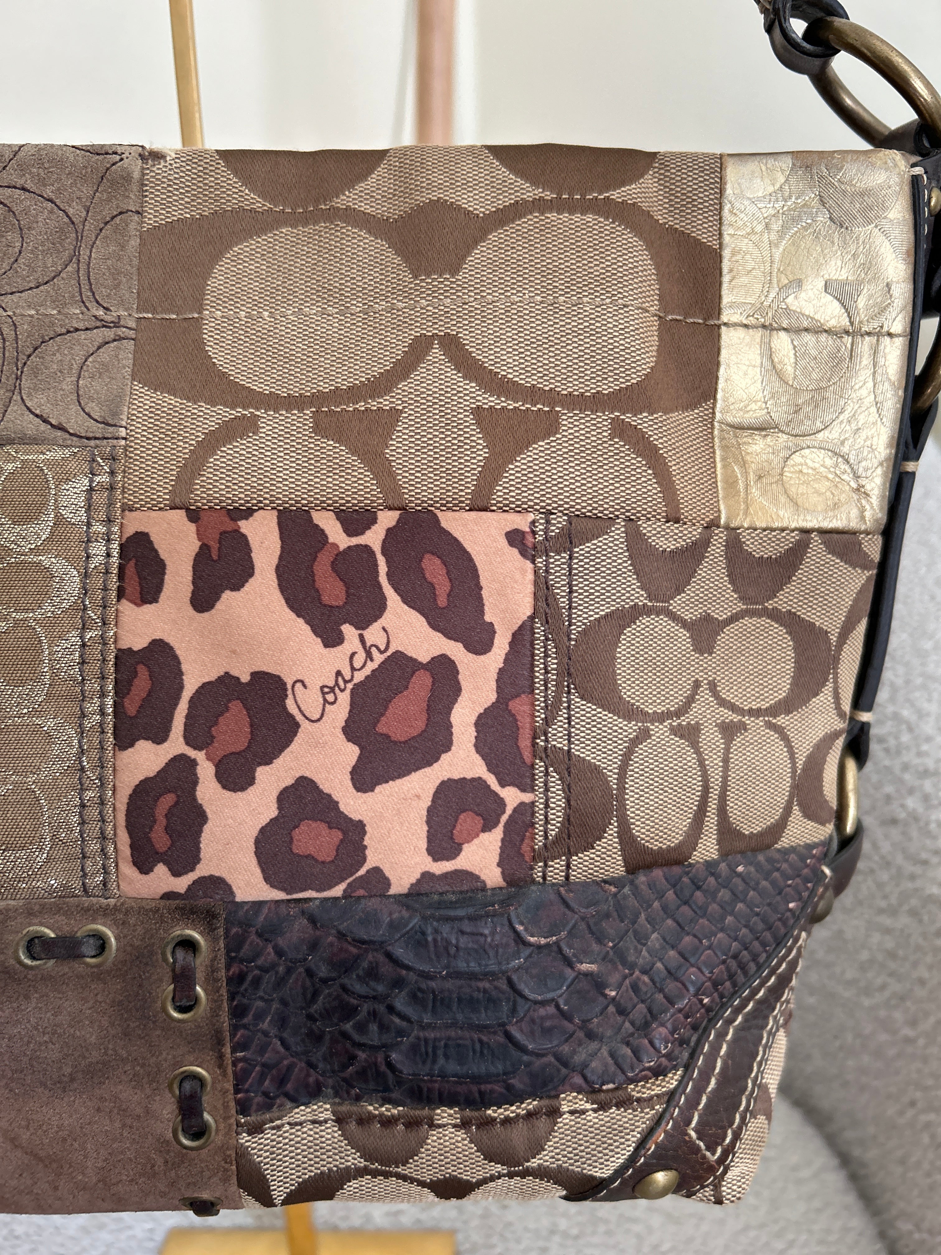Vintage Coach patchwork shoulder bag