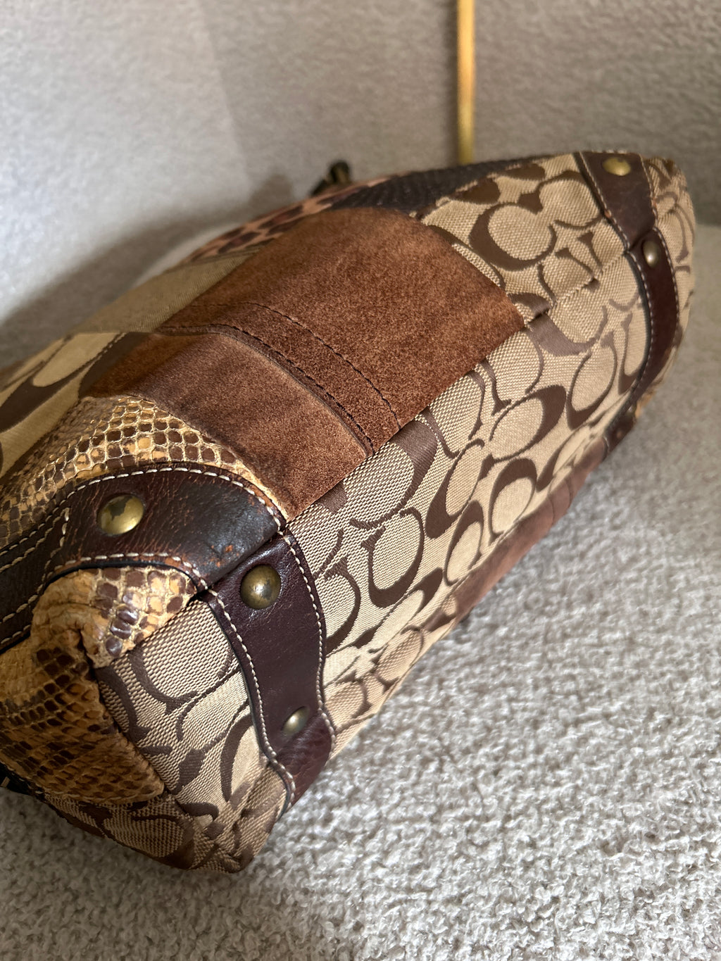 Vintage Coach patchwork shoulder bag