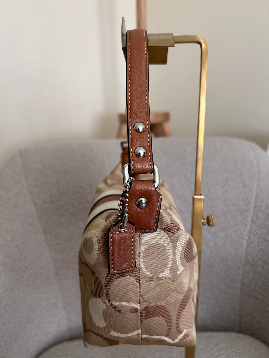 Vintage Coach optic monogram handbag