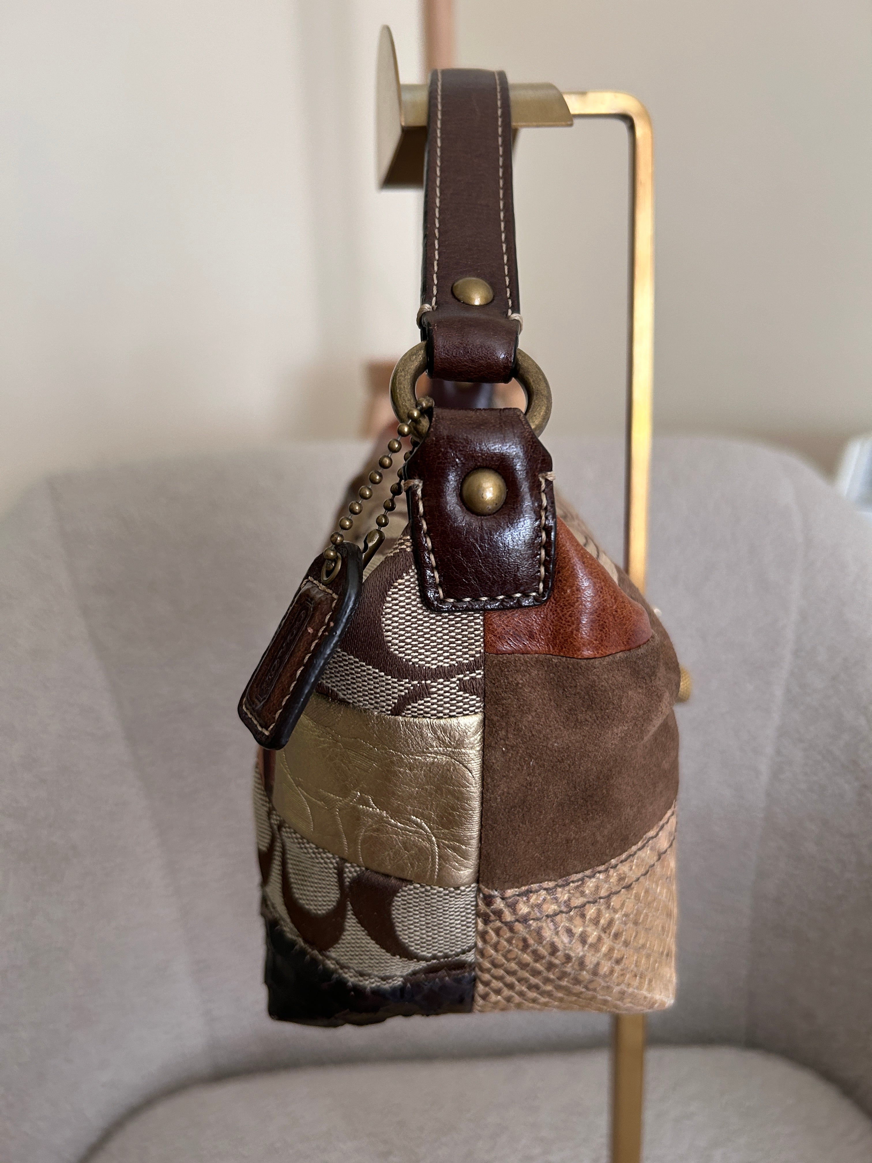 Vintage Coach mini patchwork handbag