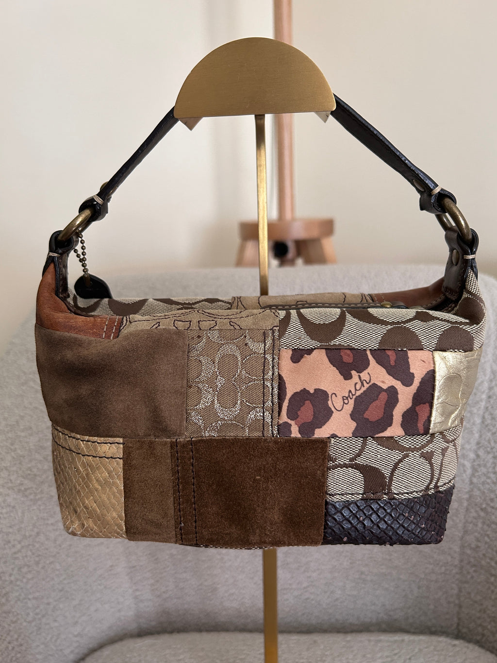 Vintage Coach mini patchwork handbag