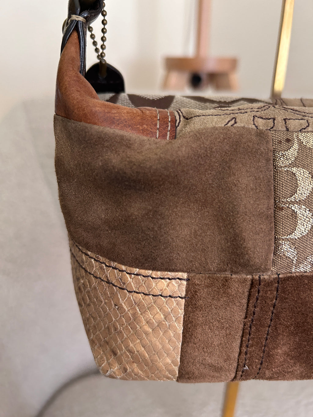 Vintage Coach mini patchwork handbag