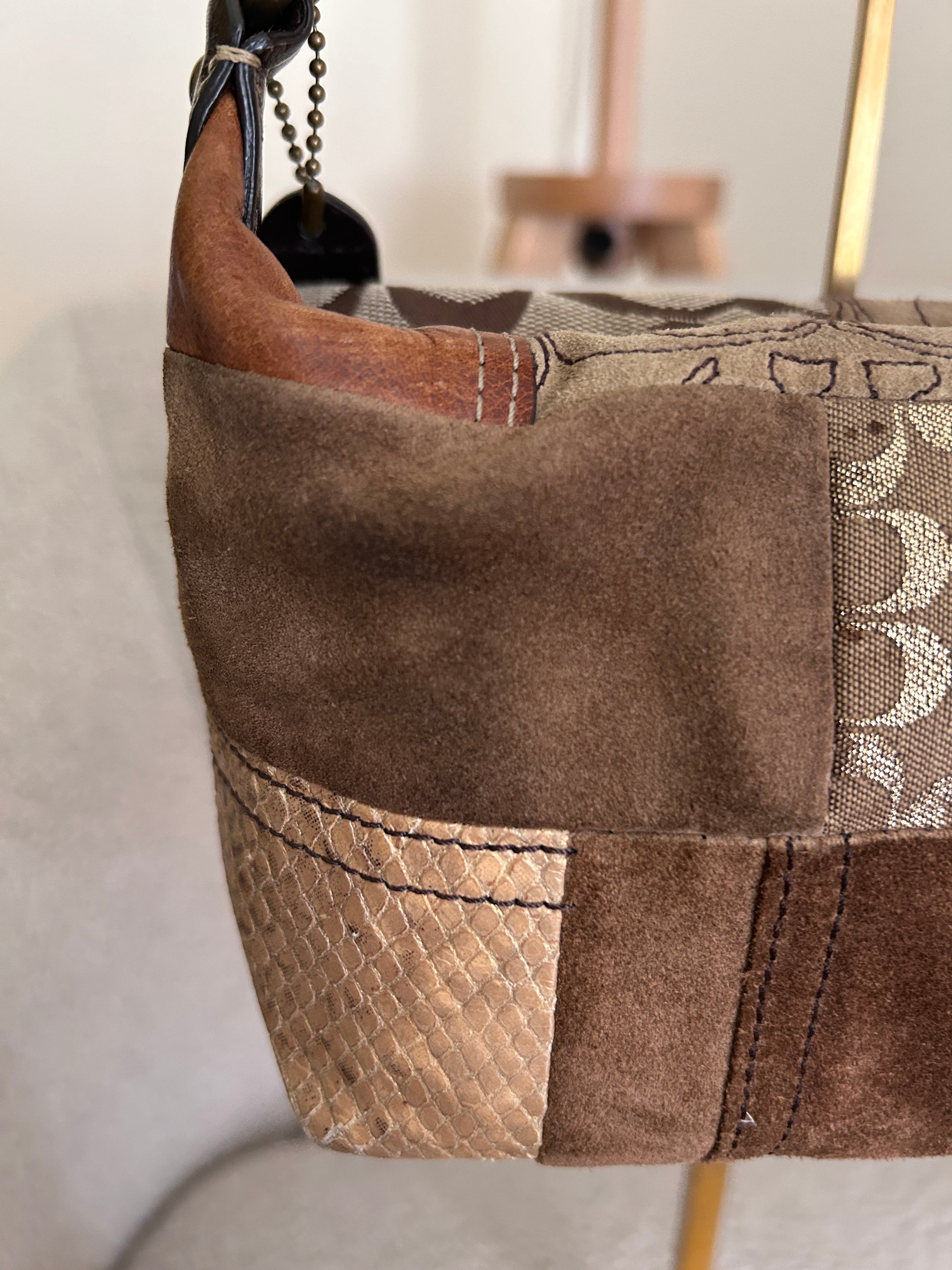 Vintage Coach mini patchwork handbag