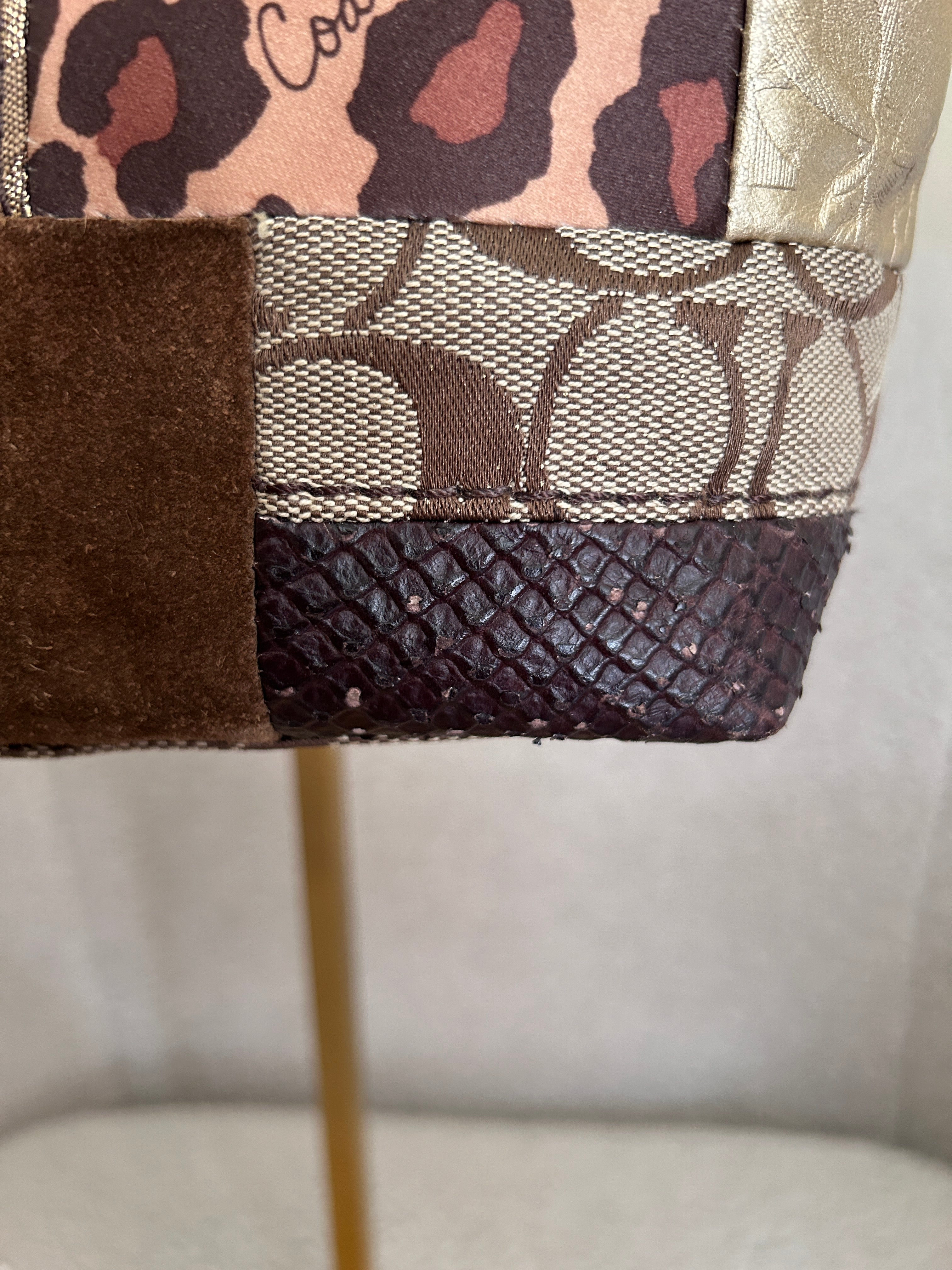 Vintage Coach mini patchwork handbag