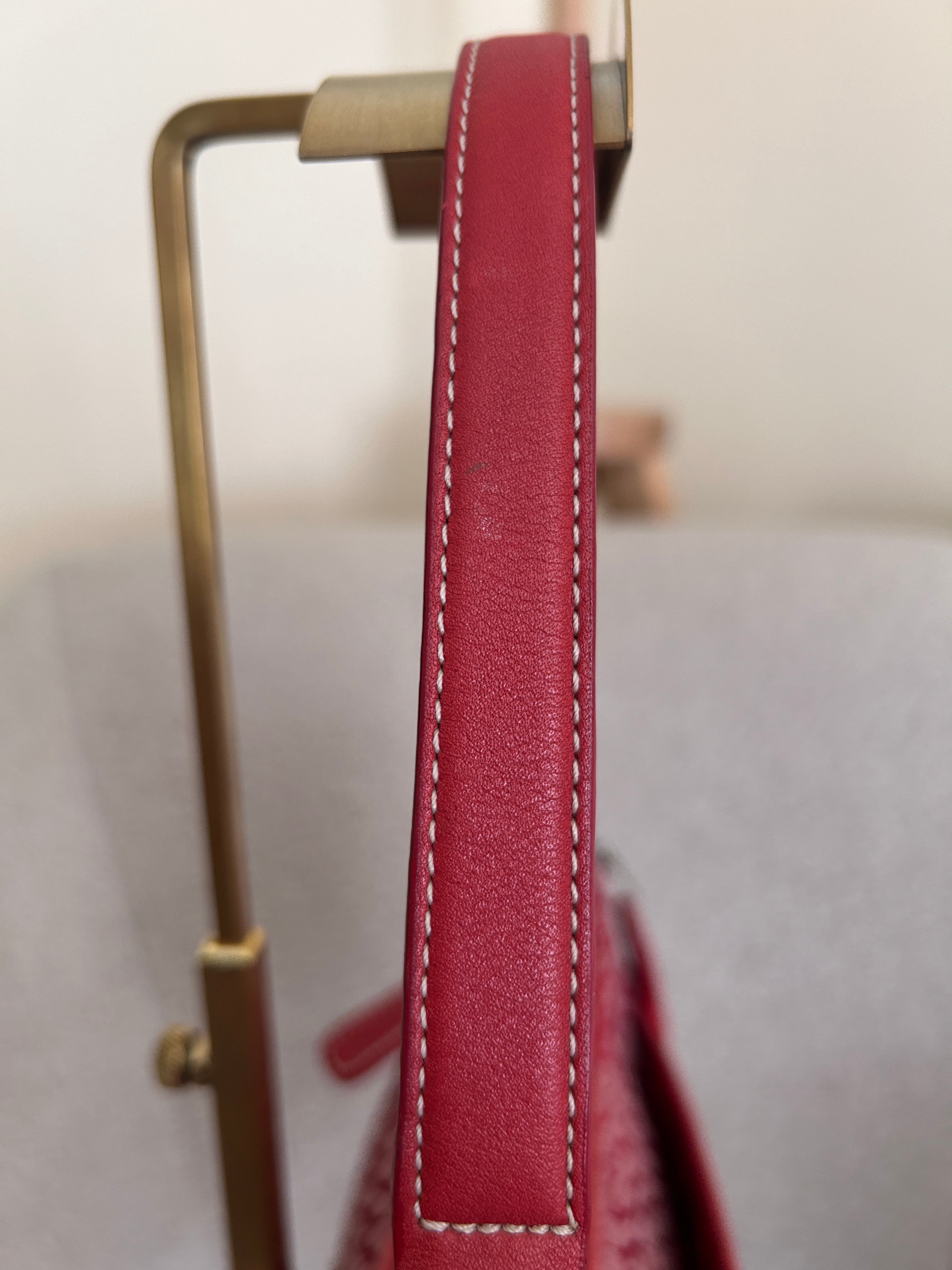 Vintage Coach red monogram shoulder bag