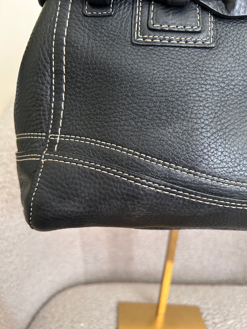 Vintage Coach Hampton black leather shoulder bag