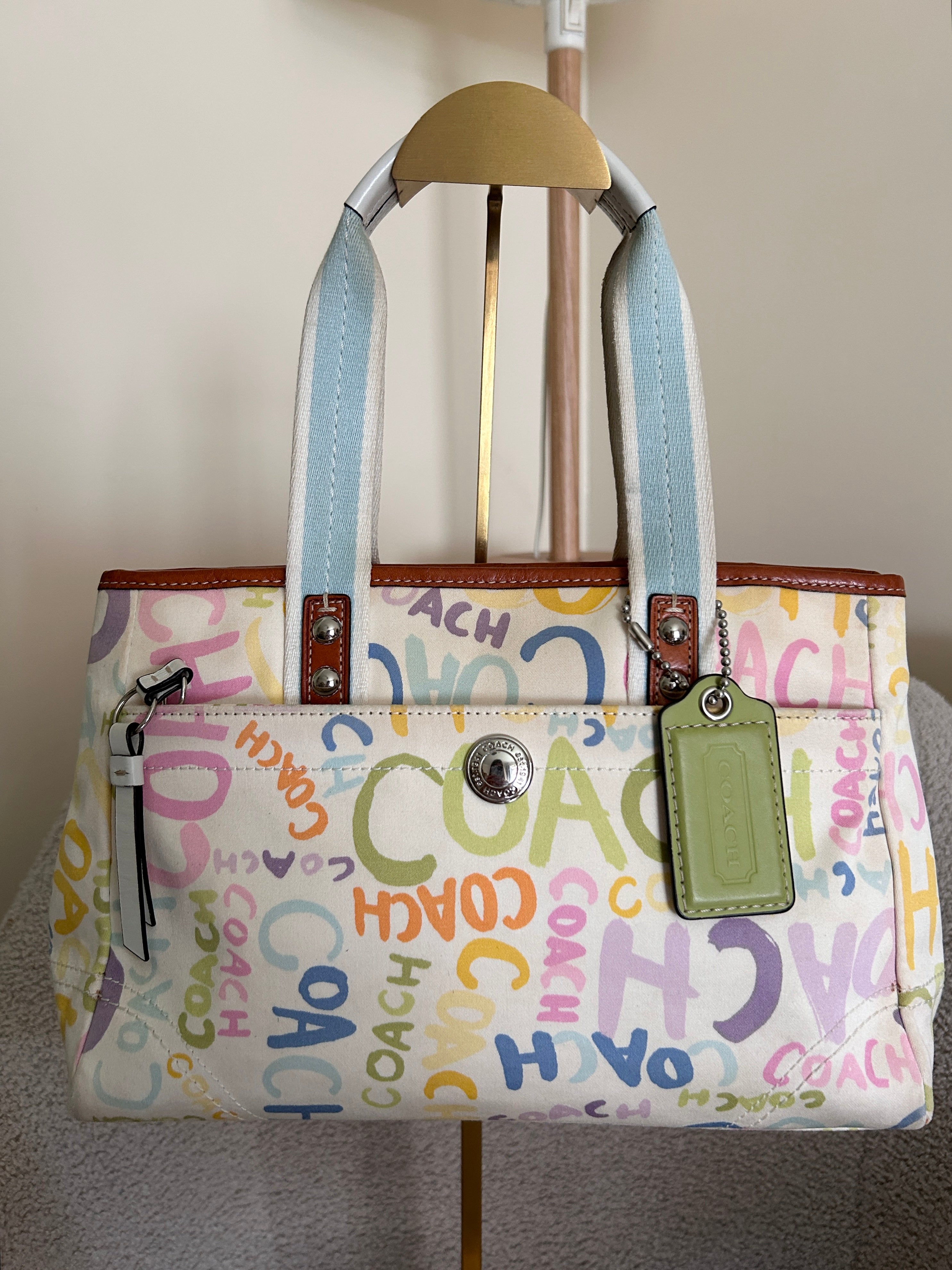 Vintage Coach pastel shoulder bag