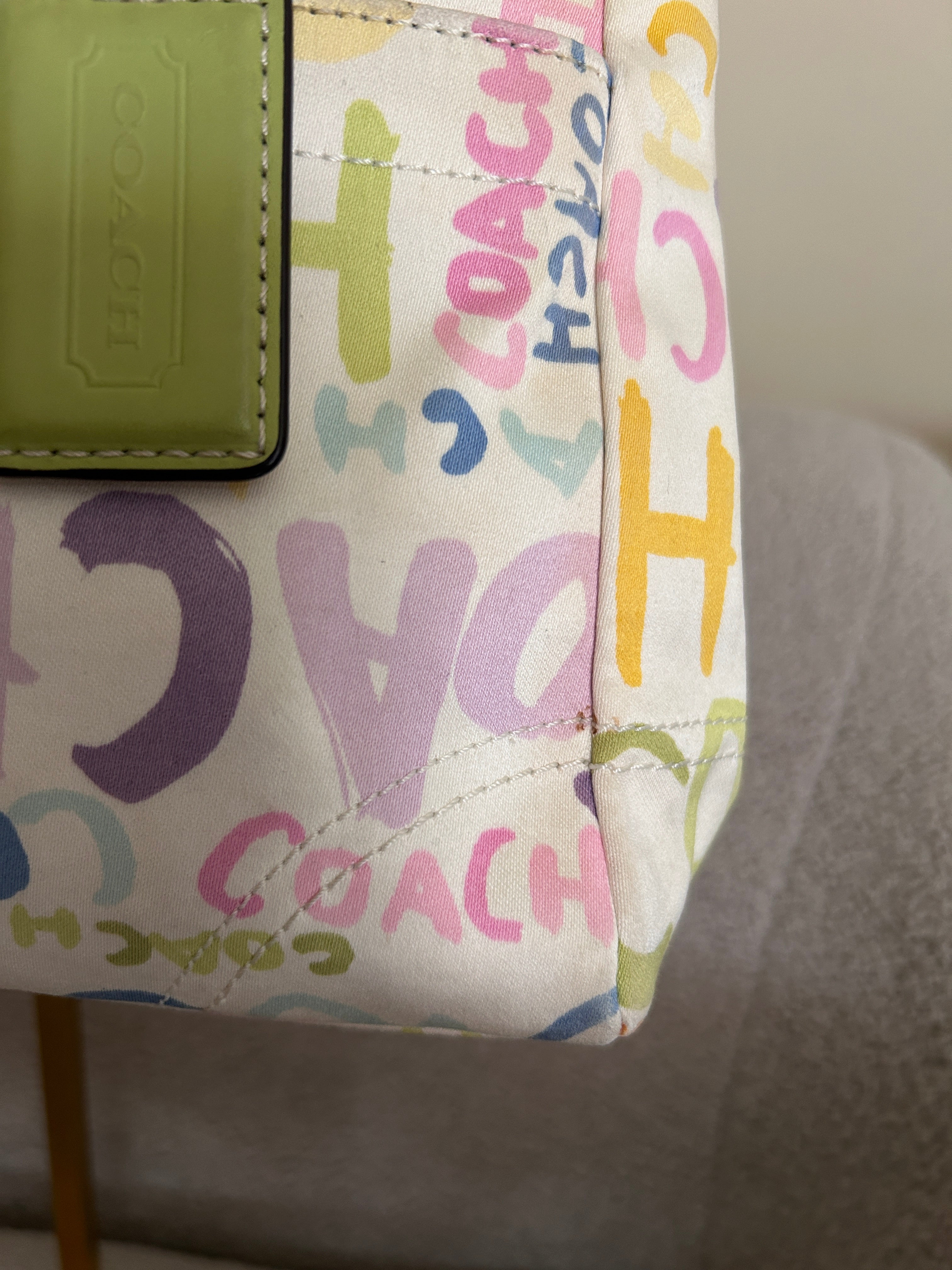 Vintage Coach pastel shoulder bag