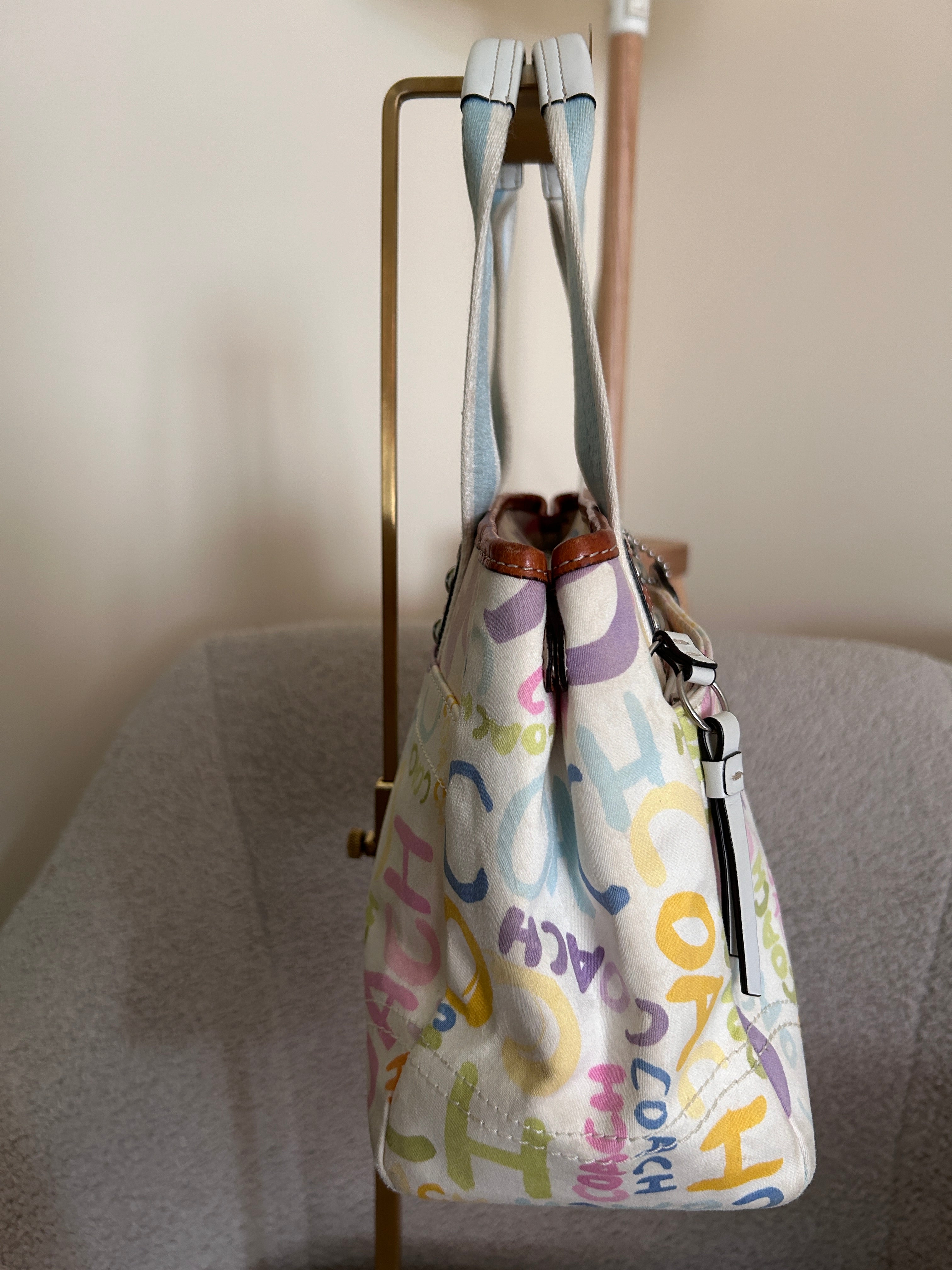 Vintage Coach pastel shoulder bag