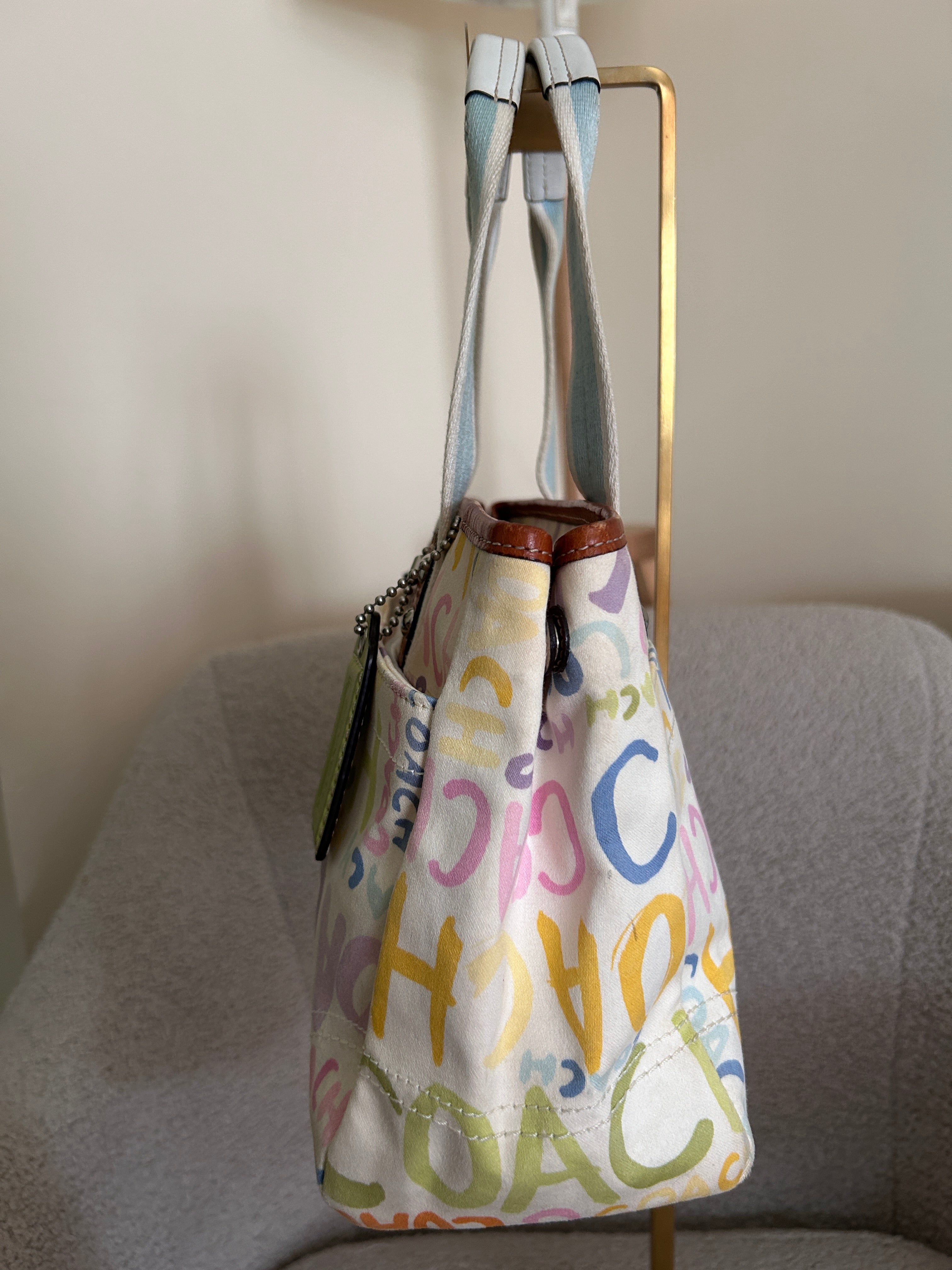 Vintage Coach pastel shoulder bag