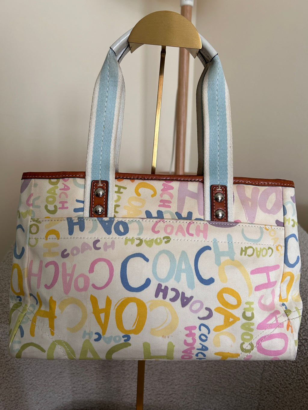 Vintage Coach pastel shoulder bag