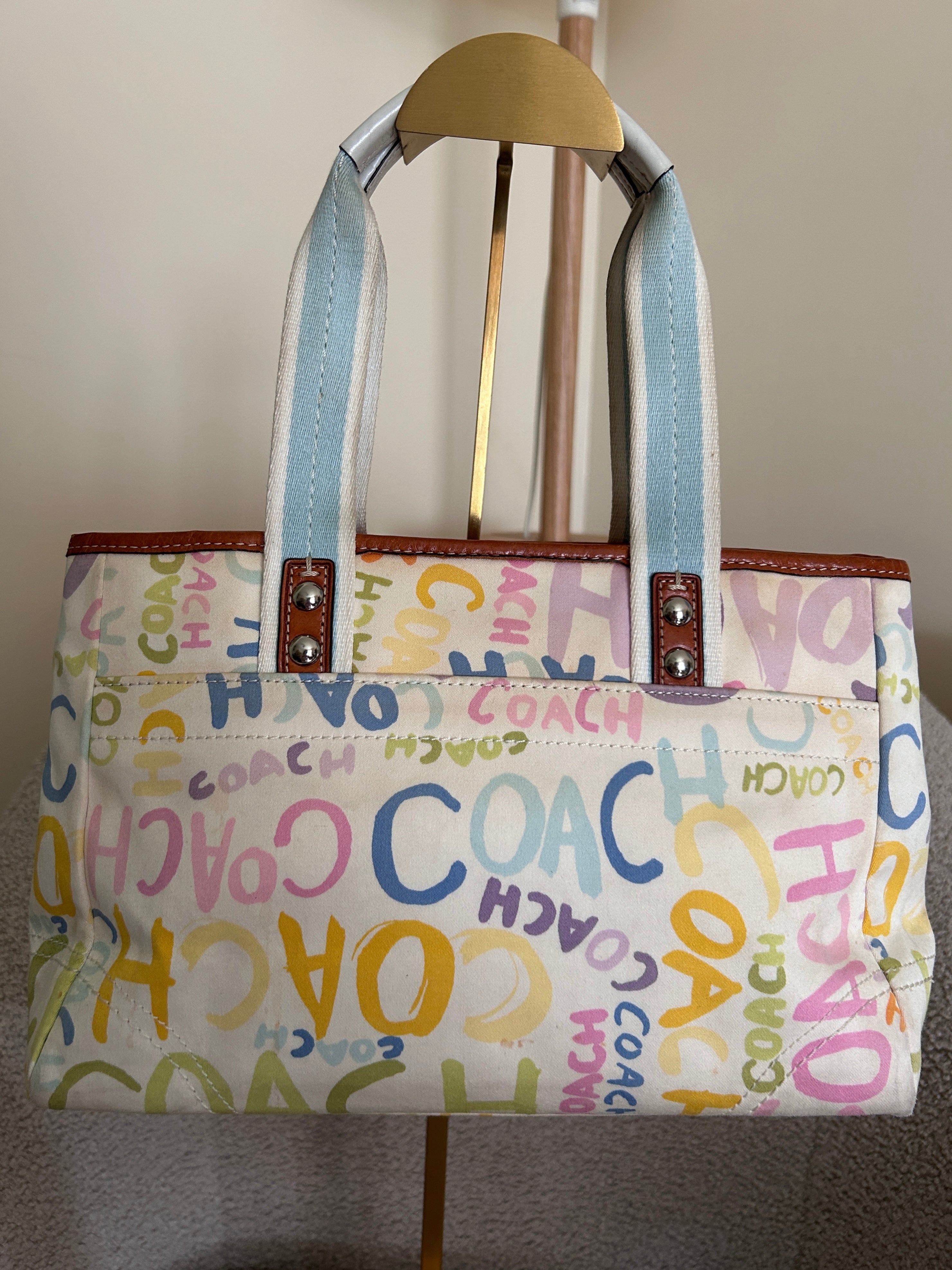 Vintage Coach pastel shoulder bag