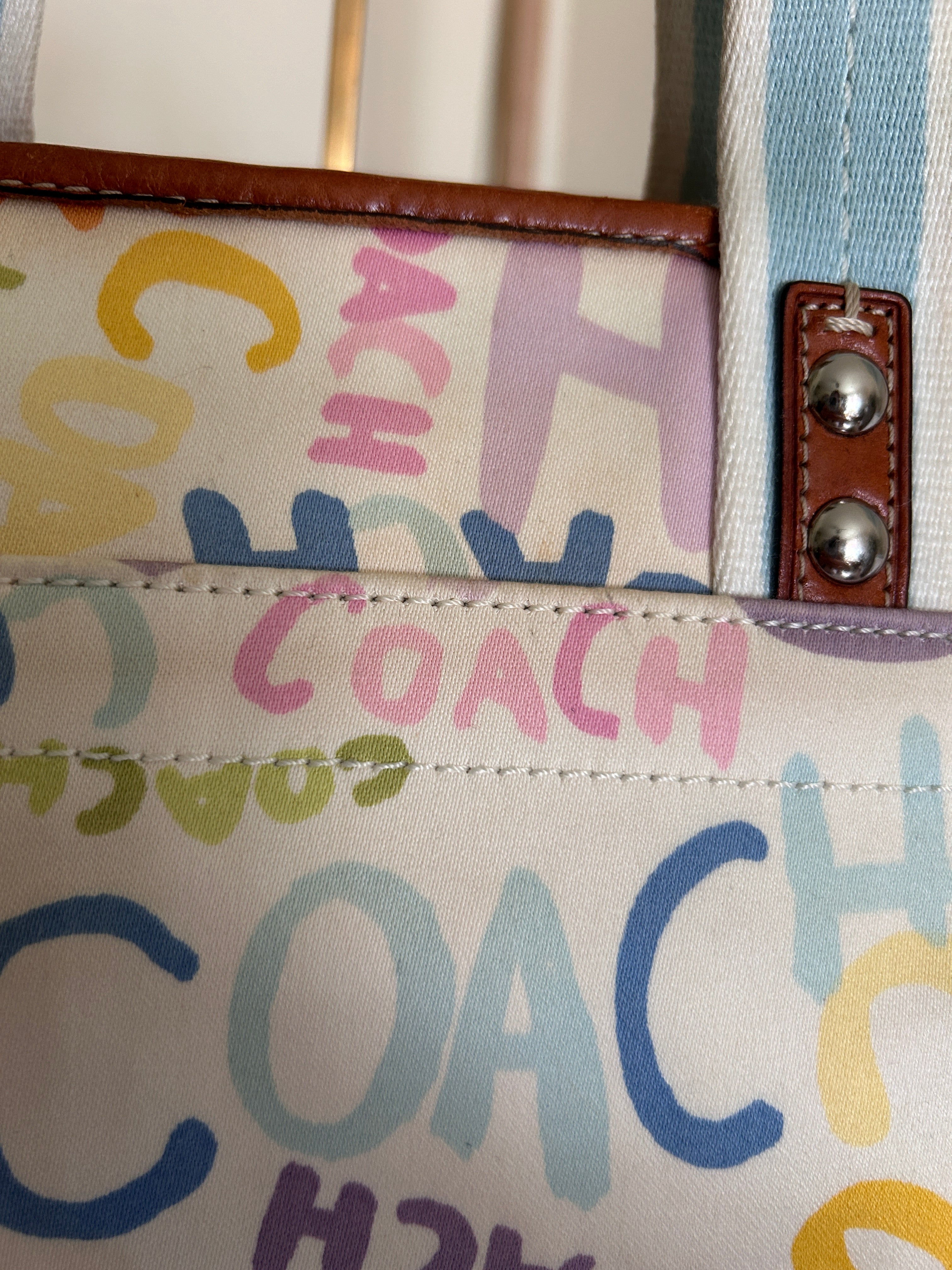 Vintage Coach pastel shoulder bag