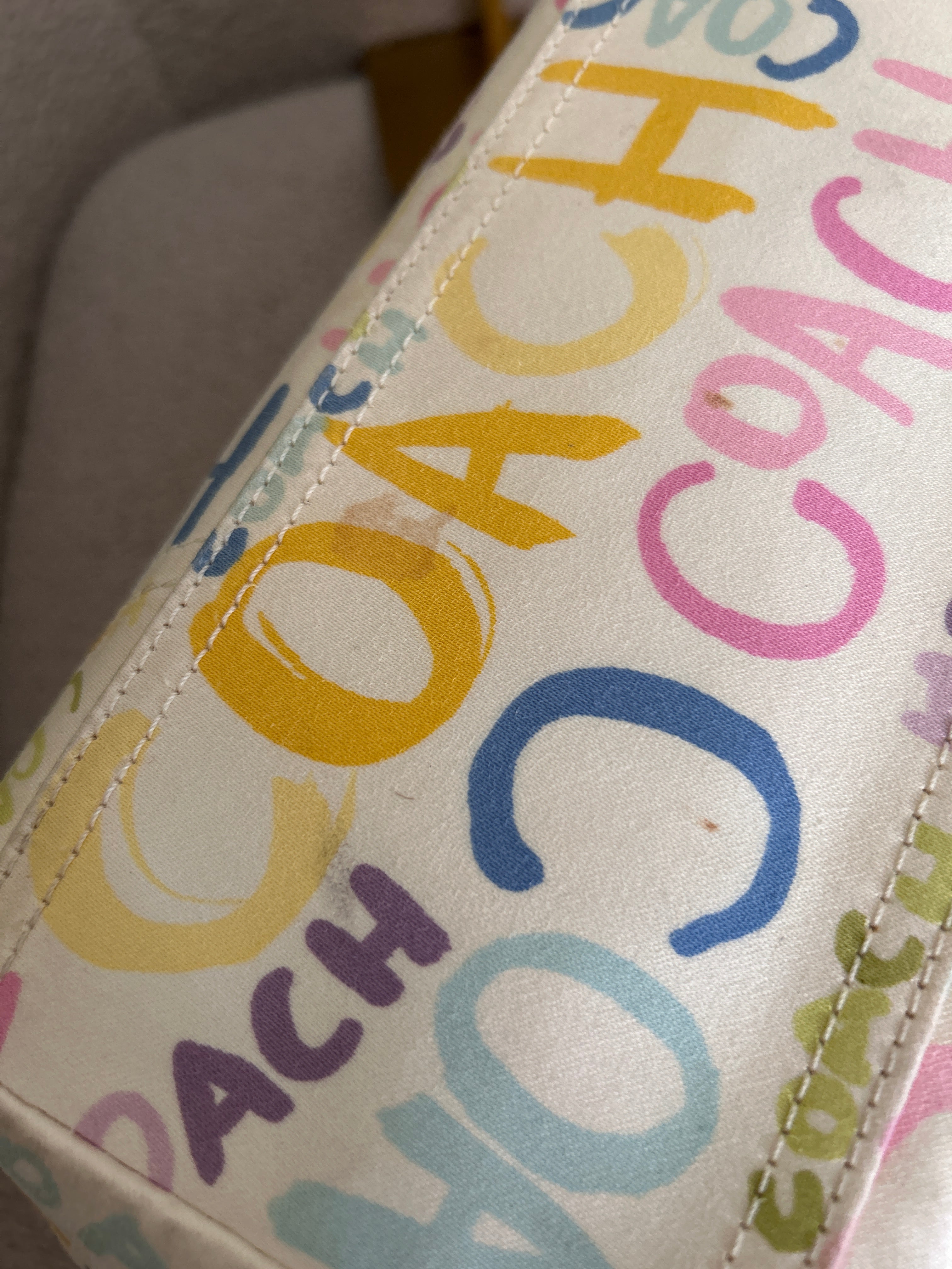 Vintage Coach pastel shoulder bag