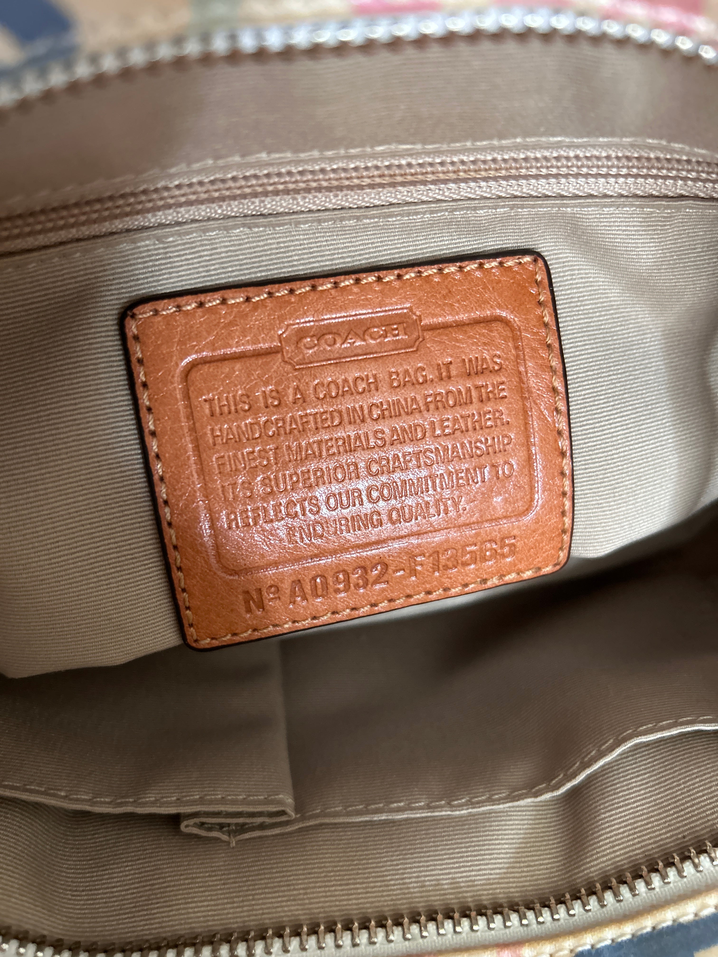 Vintage Coach pastel shoulder bag