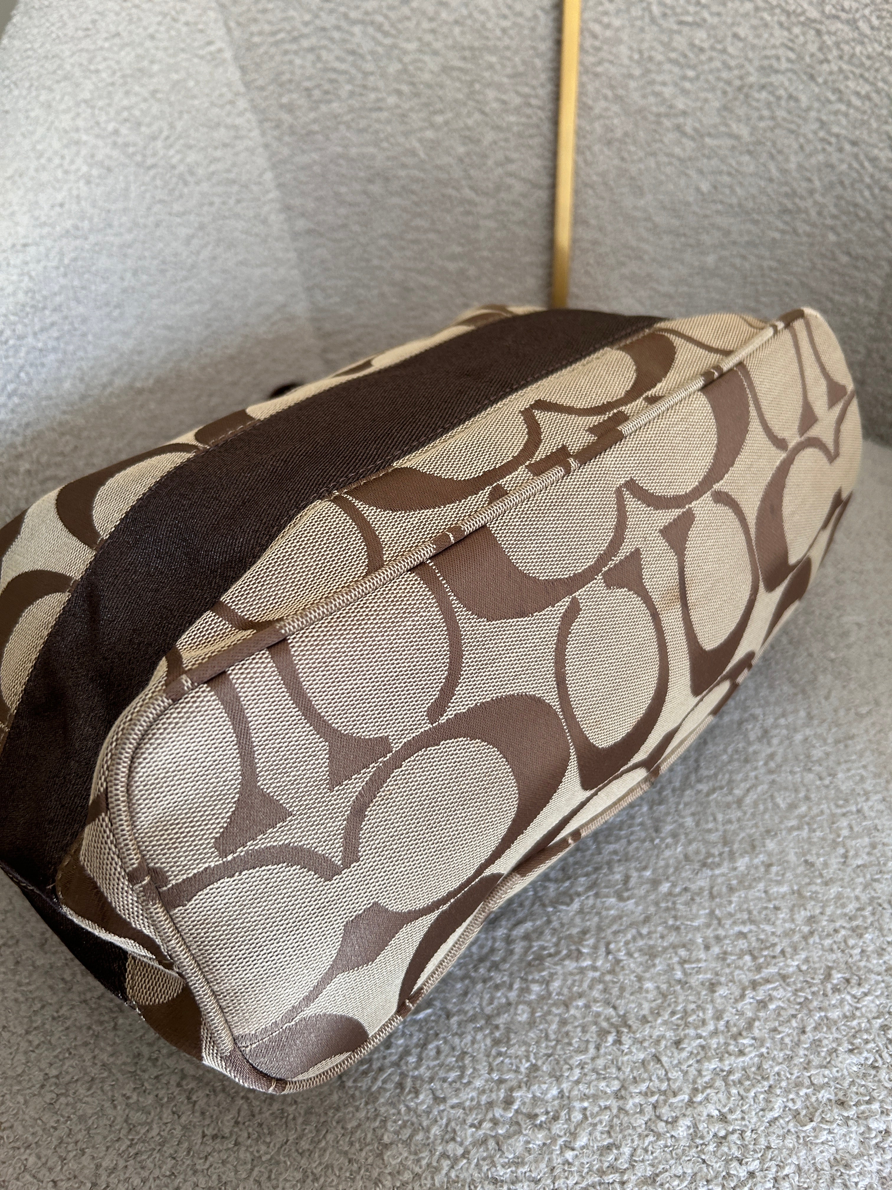 Vintage Coach signature stripe shoulder bag